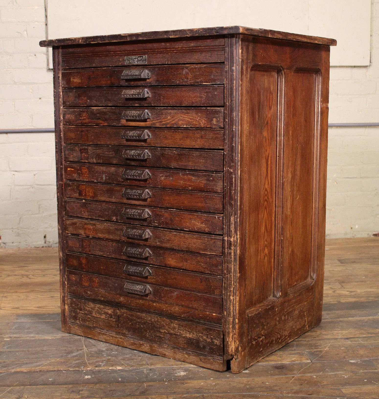 vintage flat file cabinet