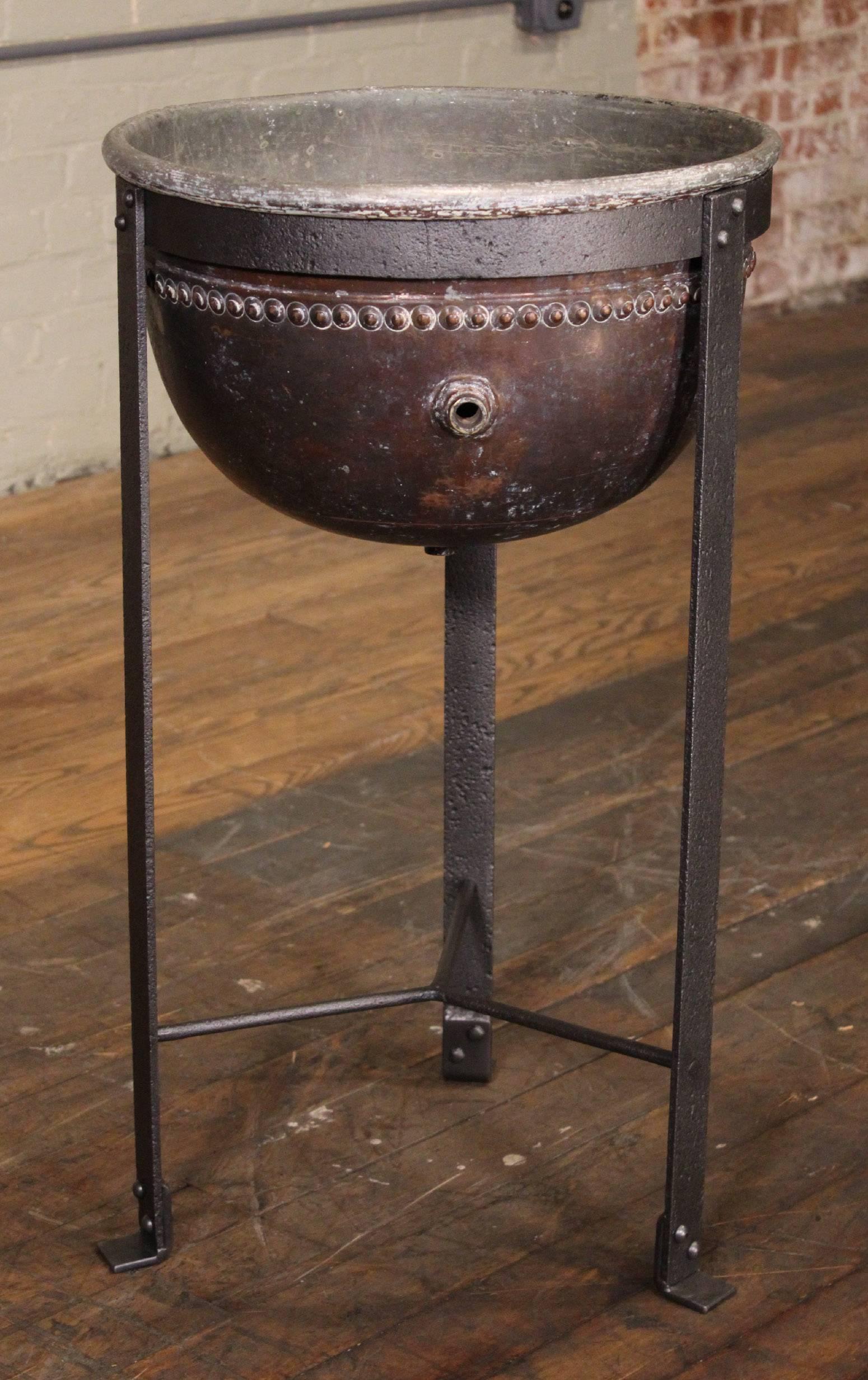 Antique Standing Copper Cooking Kettle 2