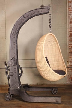 1920s Cast Iron Engine Hoist Hanging Egg Chair