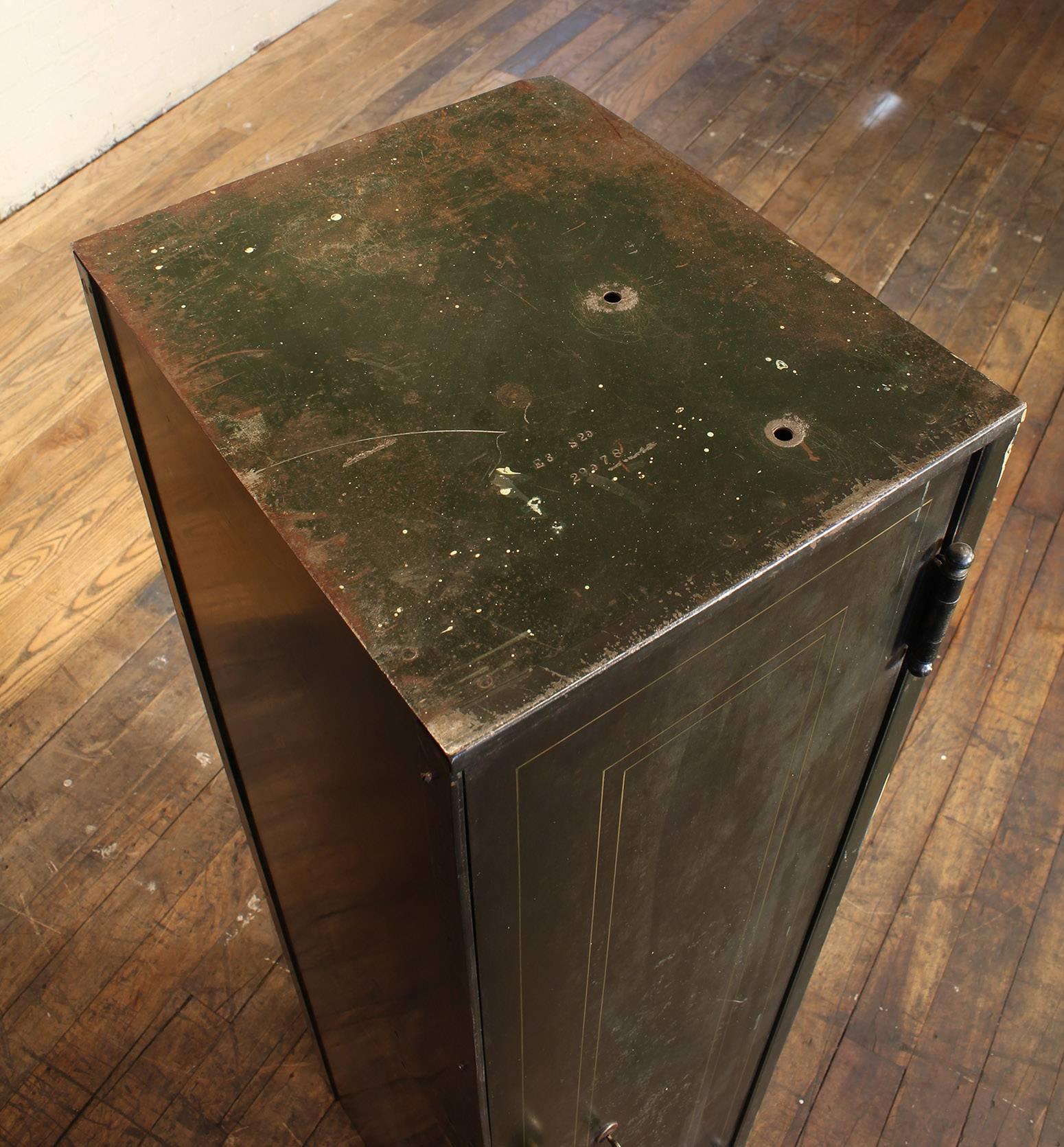 20th Century Vintage Distressed Steel Locker Upright Storage Cabinet