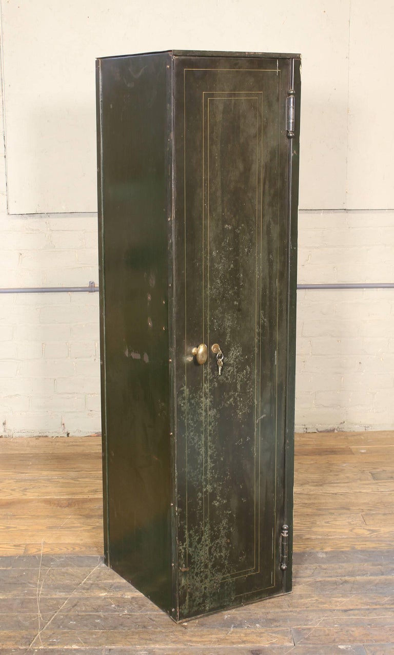 Vintage Distressed Steel Locker Upright Storage at 1stDibs