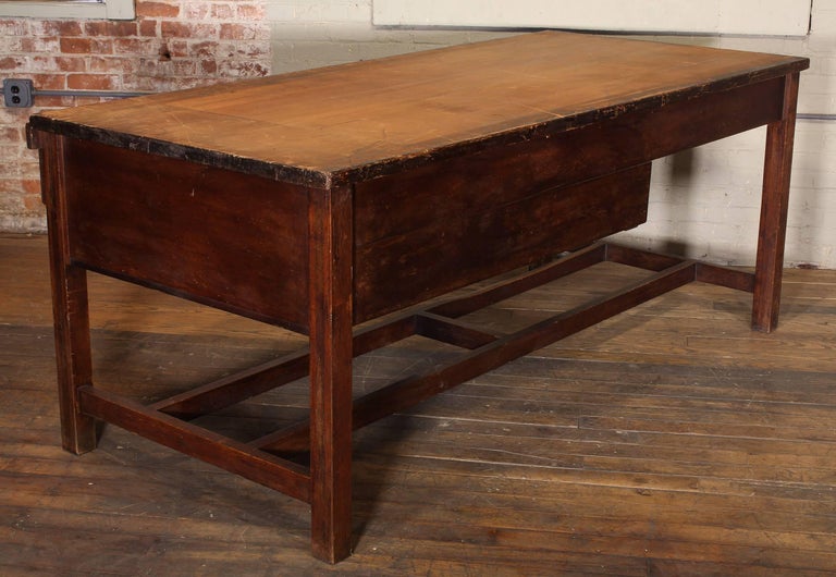 Vintage Wooden Draftsman S Desk Table With Flat File Storage Vintage Wooden Draftsman S Desk Table With Flat File Storage Distressed For 4