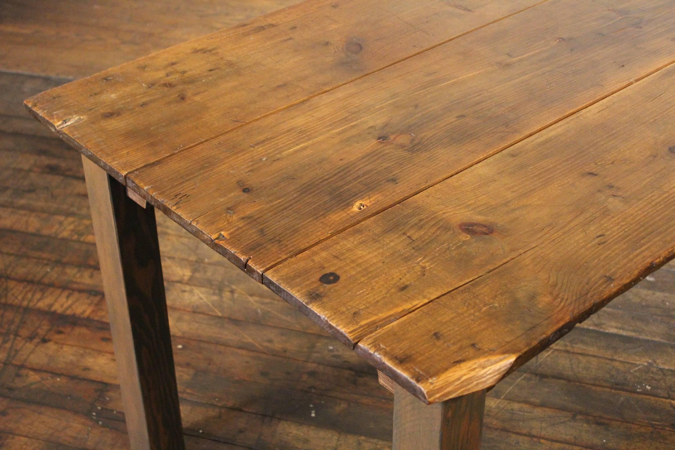 Contemporary Farm Table Reclaimed Tobacco Sorting Harvest Wood from Connecticut
