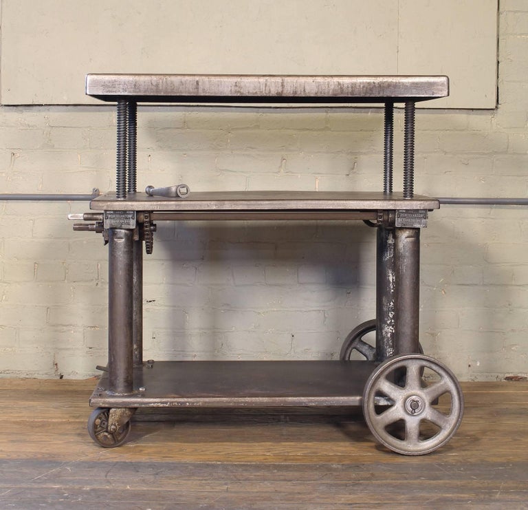Bar Cart, Rolling Table Vintage Industrial Adjustable ... (768 x 741 Pixel)