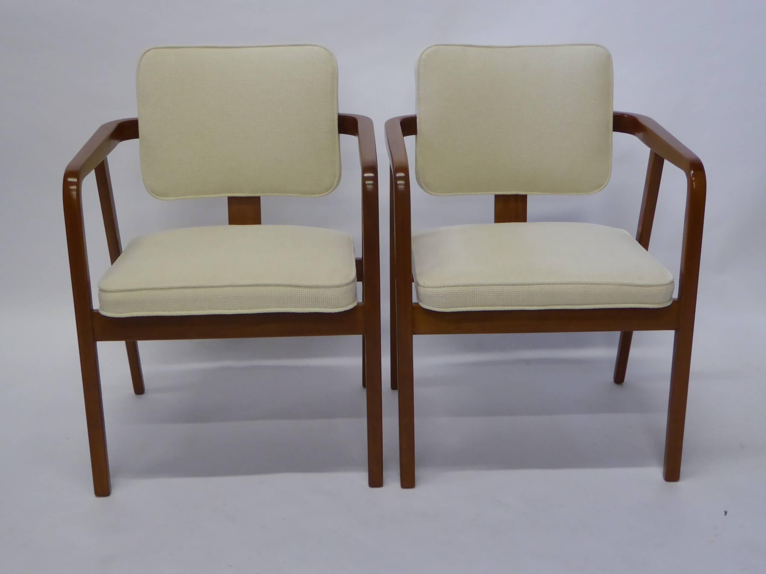 Mid-Century Modern George Nelson Walnut Armchairs 1947 Design