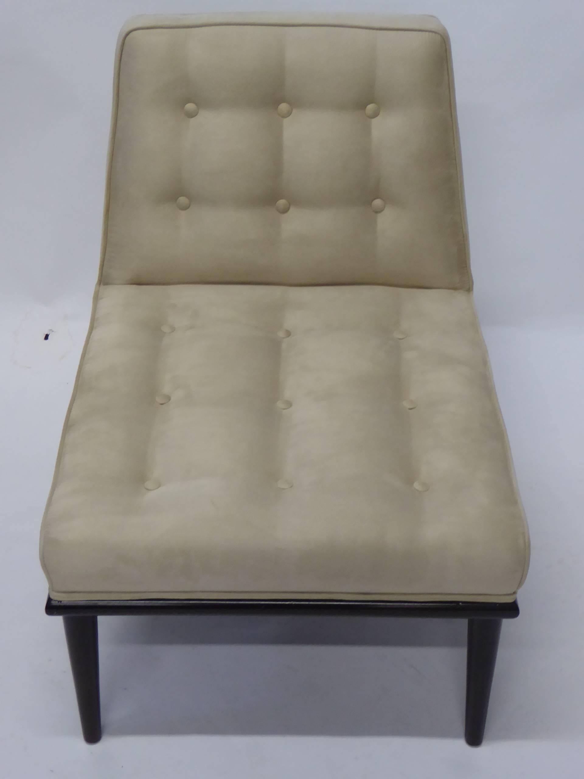 Mid-20th Century 1950s Edward Wormley Style Mid Century Modern Slipper Chair in Ultrasuede