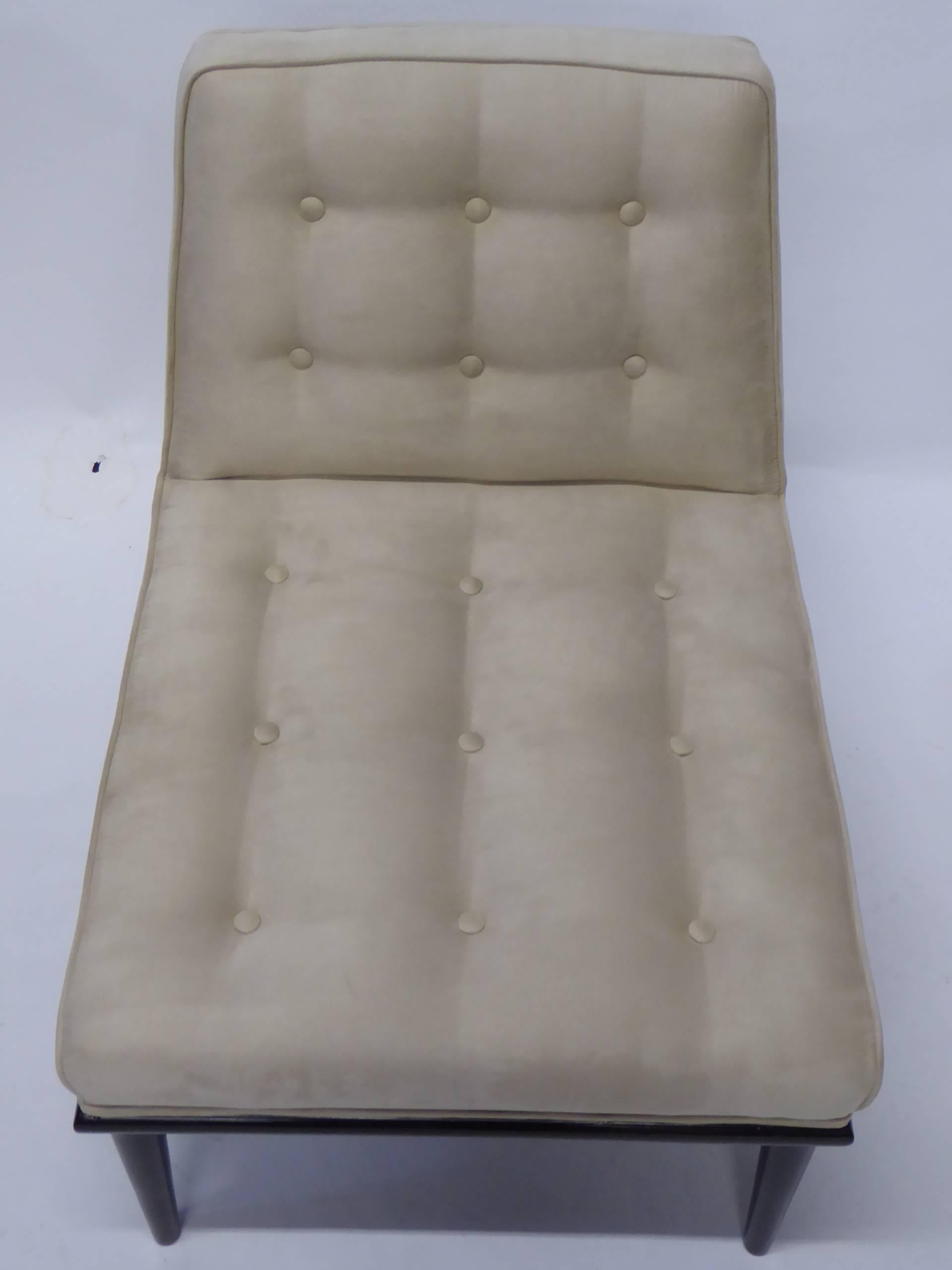 1950s Edward Wormley Style Mid Century Modern Slipper Chair in Ultrasuede 2