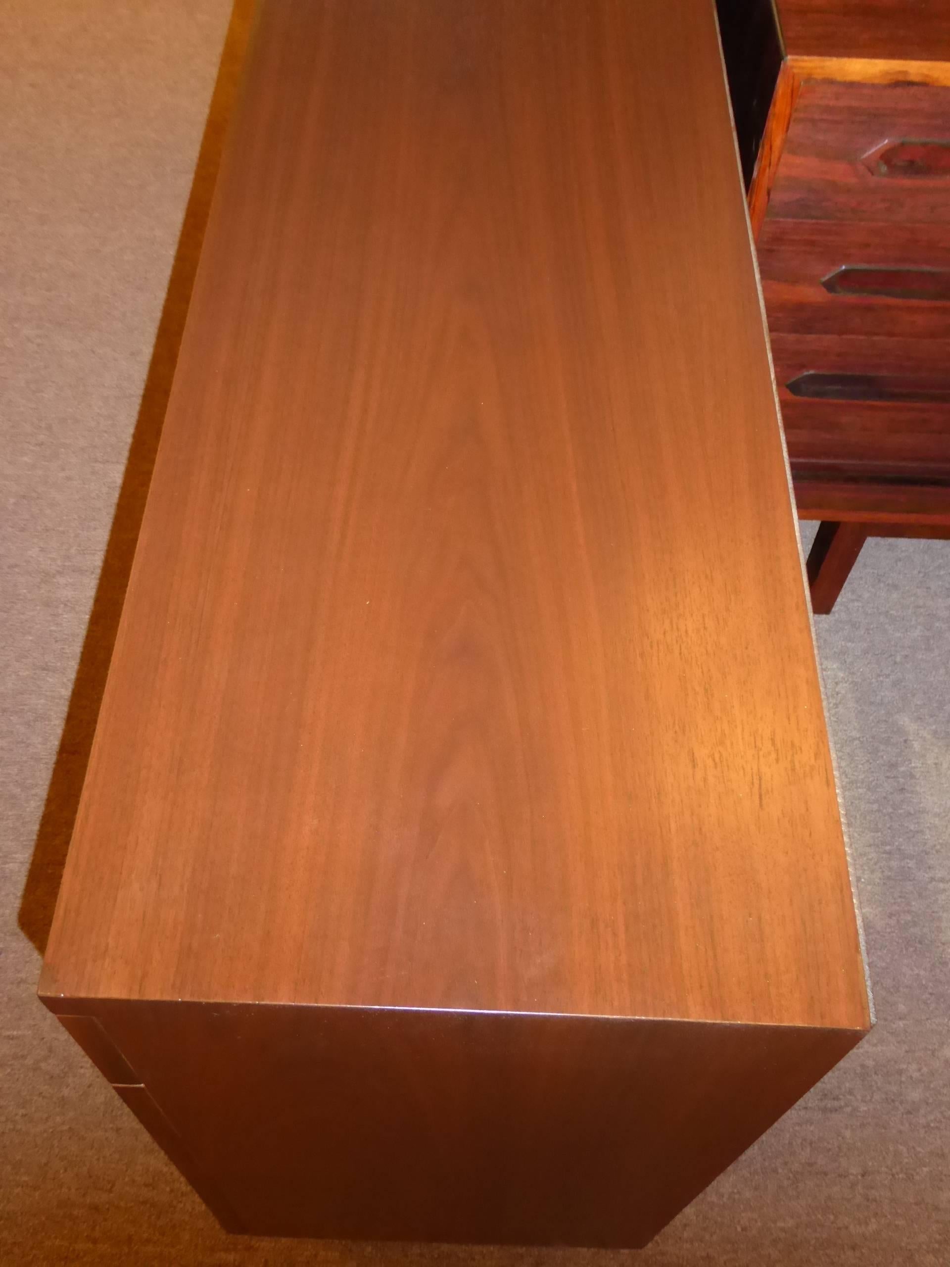 Bespoke 1950s Long Narrow Walnut Credenza by Robert Law Weed 1