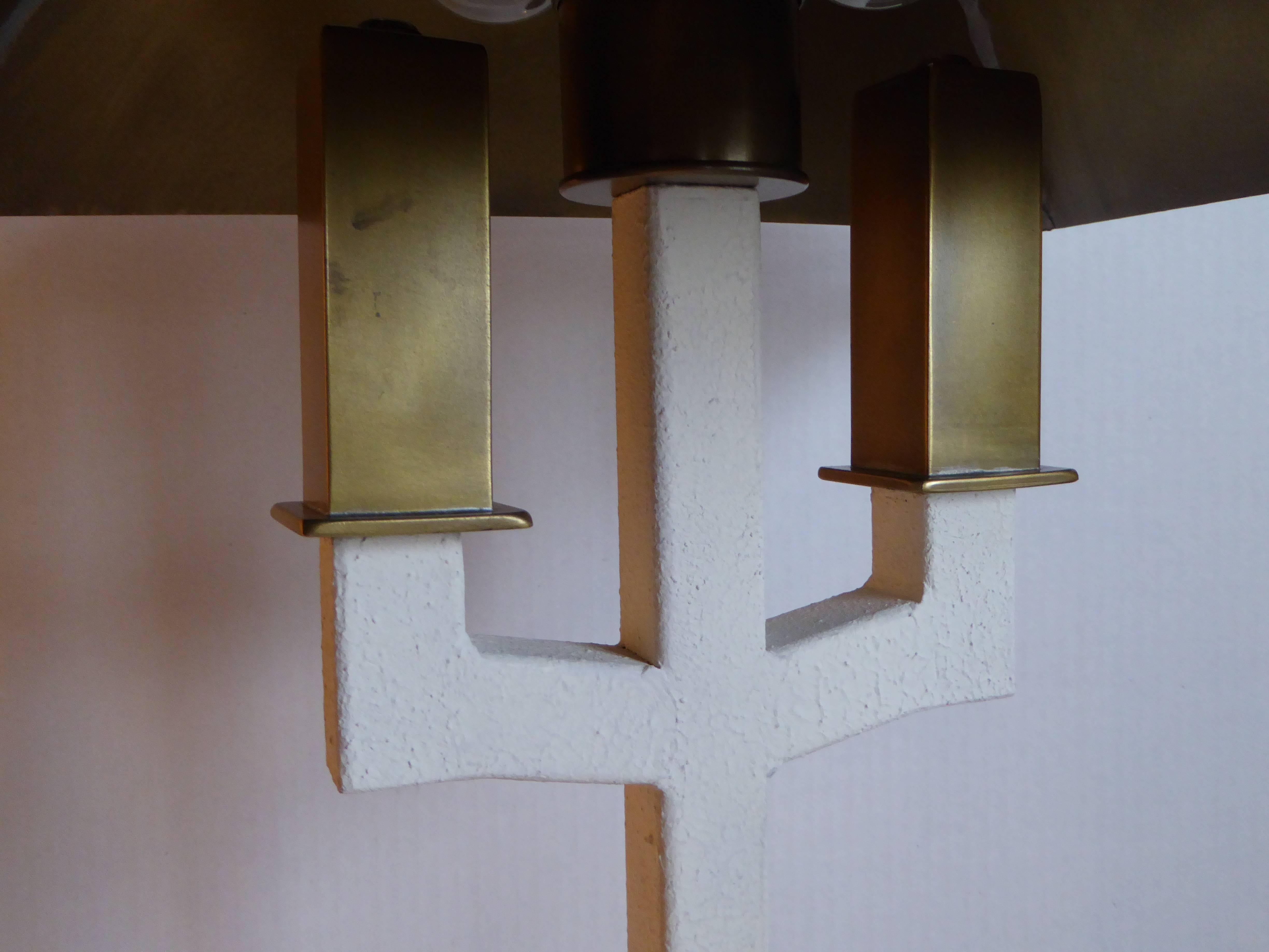 American Postmodern Brass and White Bouillotte Lamp by Hart Associates