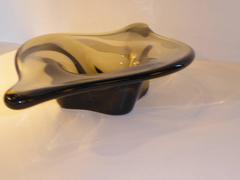 Grande cuvette en verre fumé de Murano de forme libre