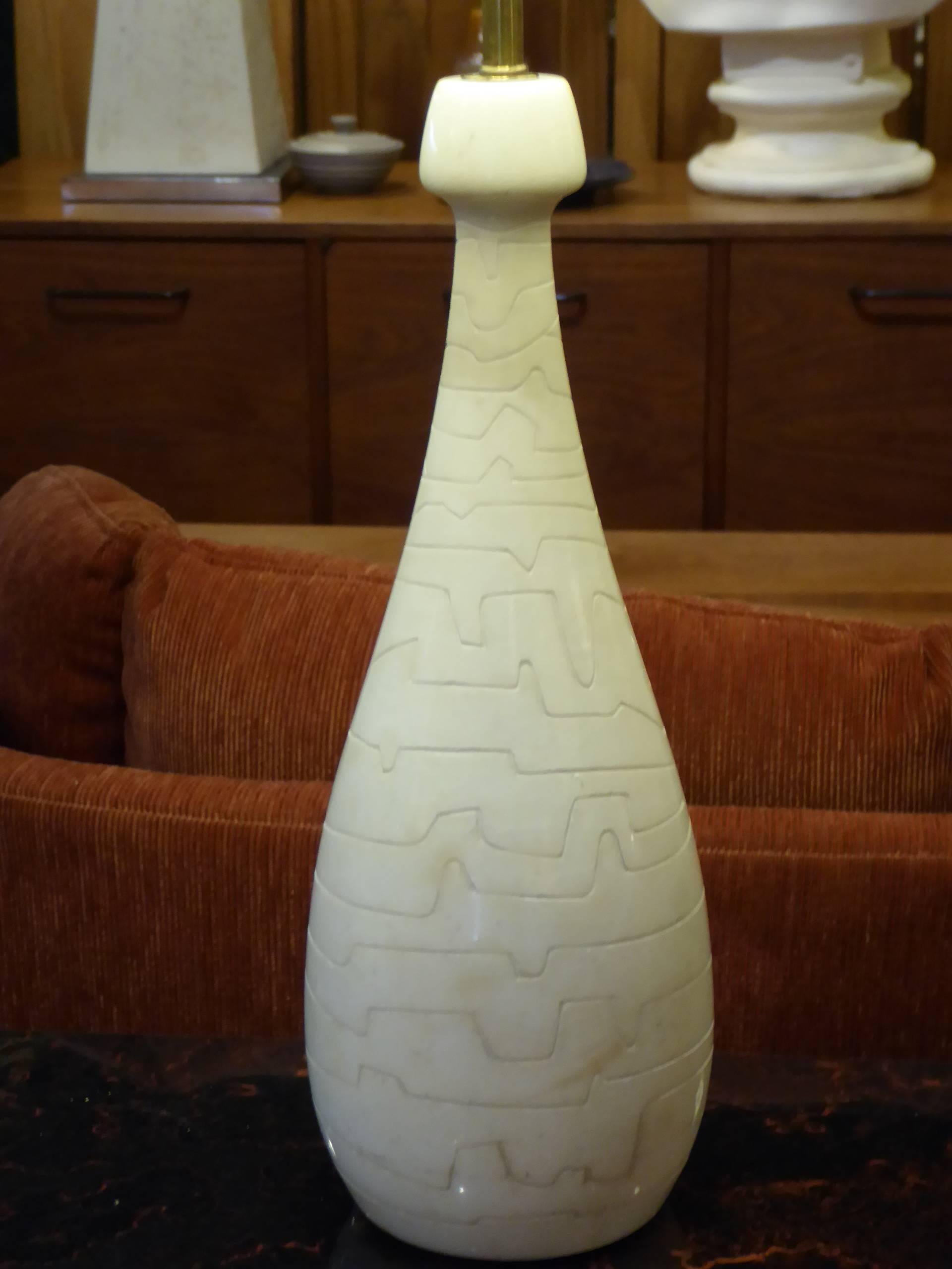 Mid-Century Modern 1950s Italian Modern Marble Teardrop Table Lamp for Raymor