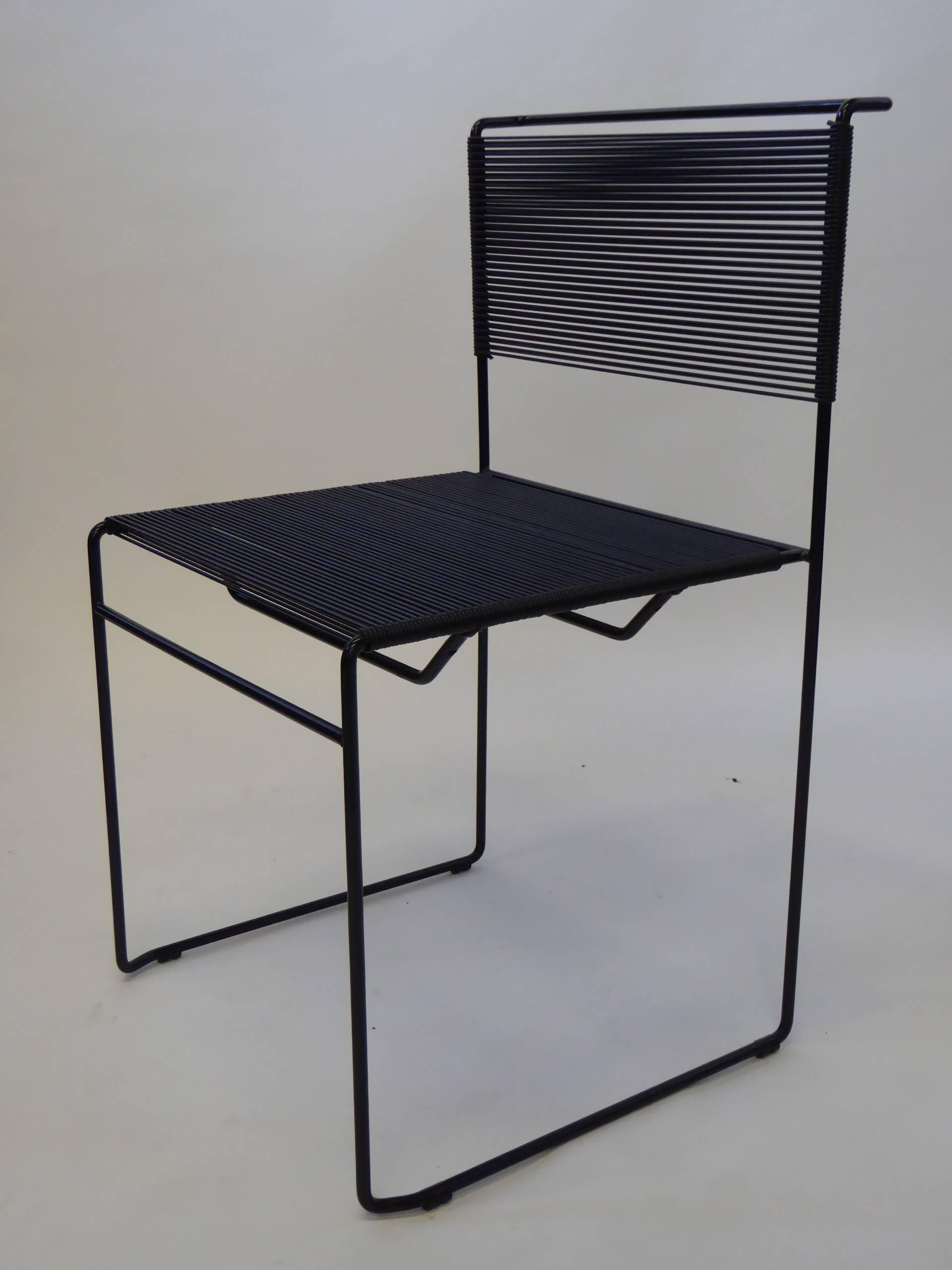 Mid-Century Modern Four Spaghetti Chairs by Giandomenico Belotti for FlyLine, Italy