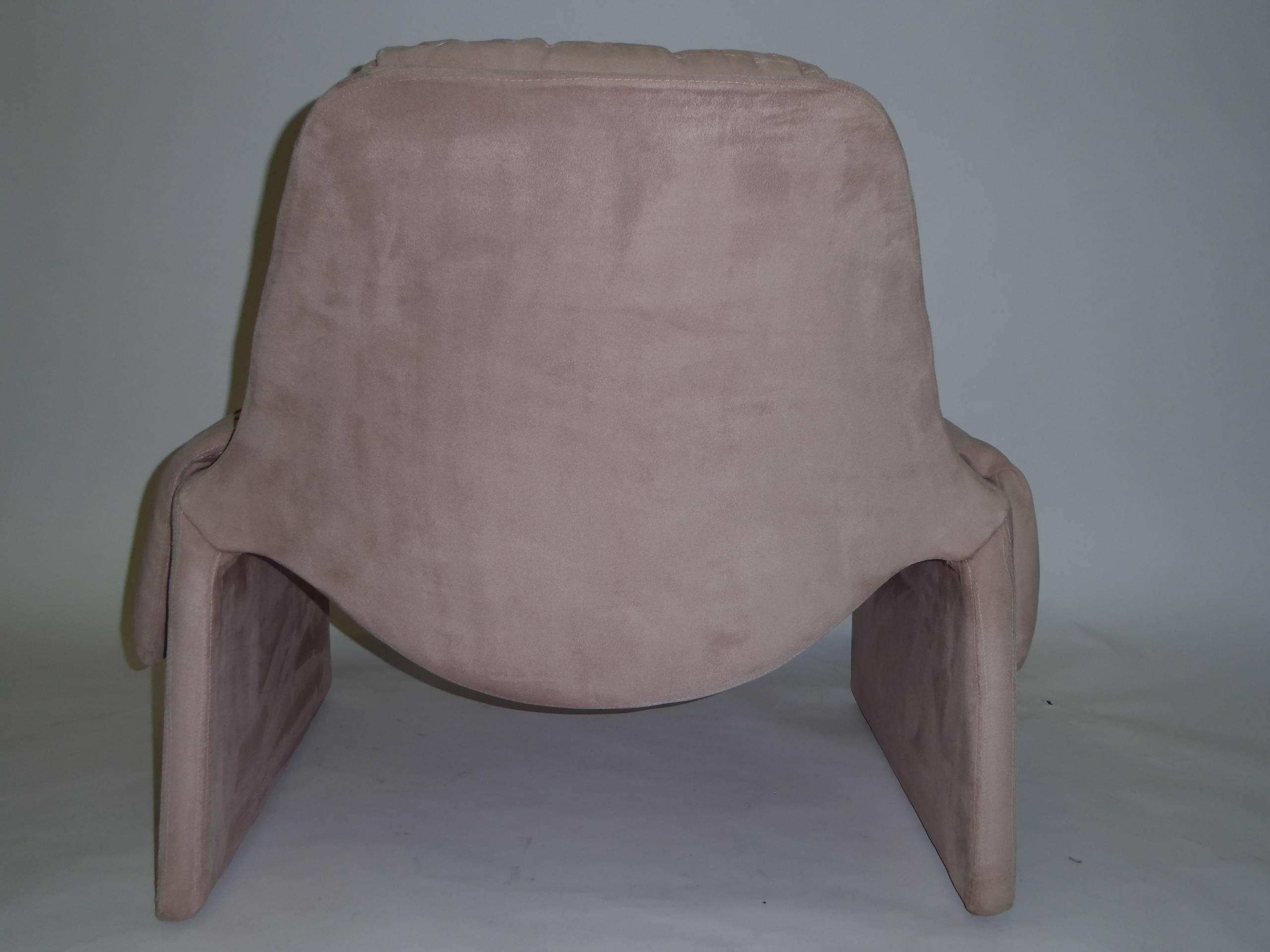 Ultrasuede Vittorio Introini P60 Lounge Chair Ottoman Saporiti Proposals Collection