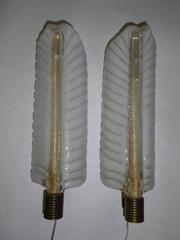 1940s Barovier e Toso Palm Leaf Sconces
