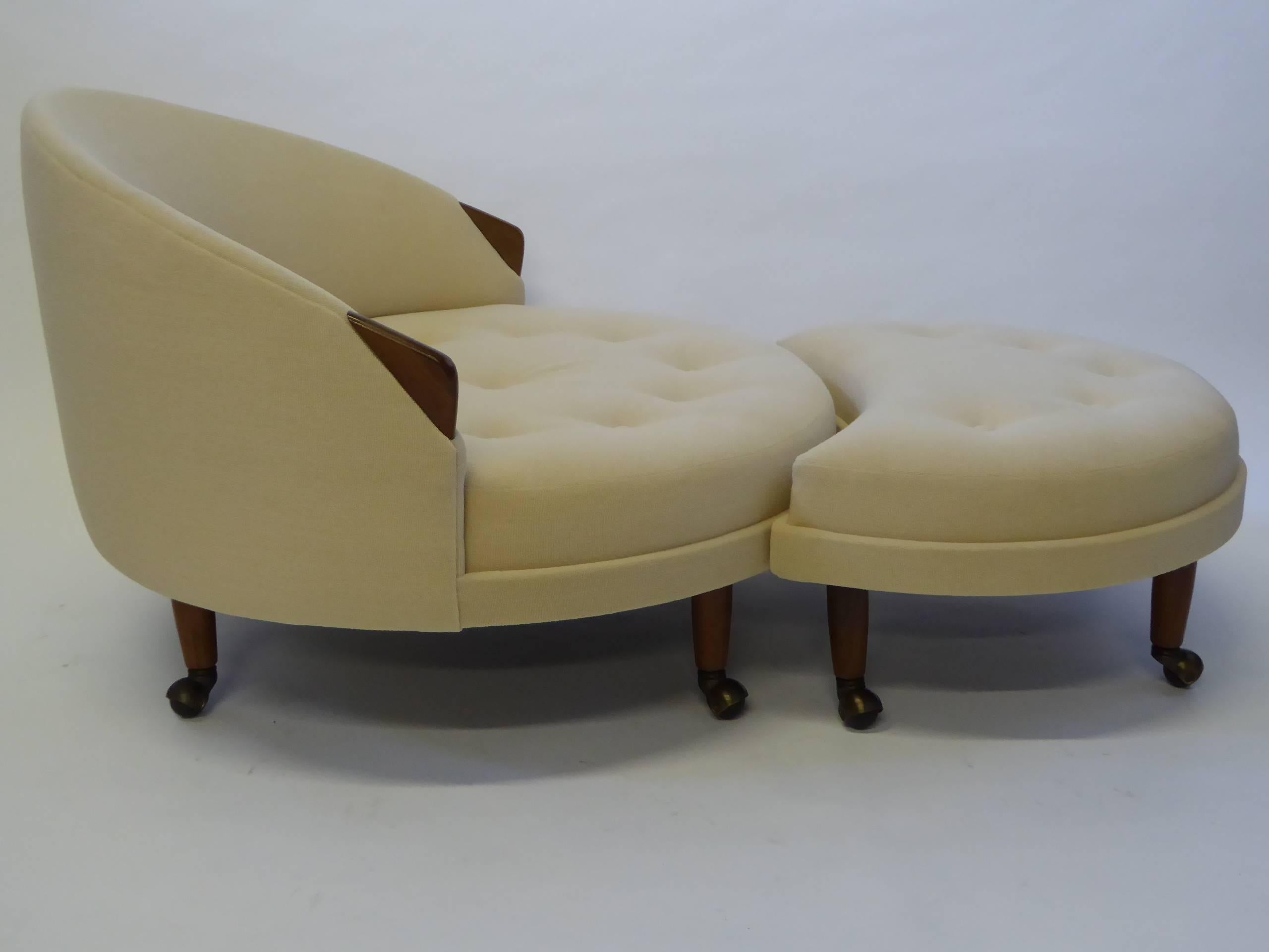 Mid-Century Modern Superb Adrian Pearsall Round Lounge Chair with Fitted Ottoman
