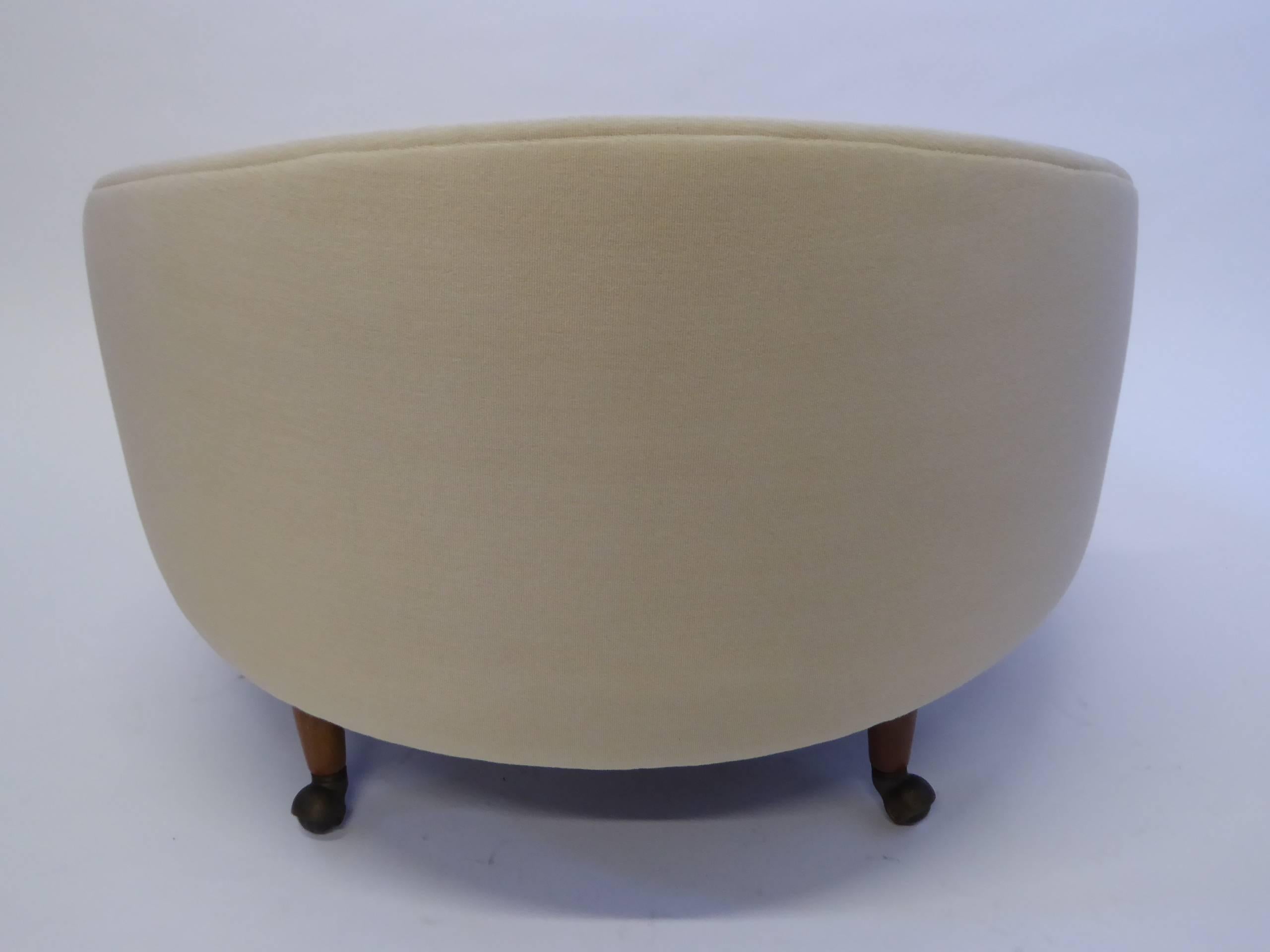 American Superb Adrian Pearsall Round Lounge Chair with Fitted Ottoman