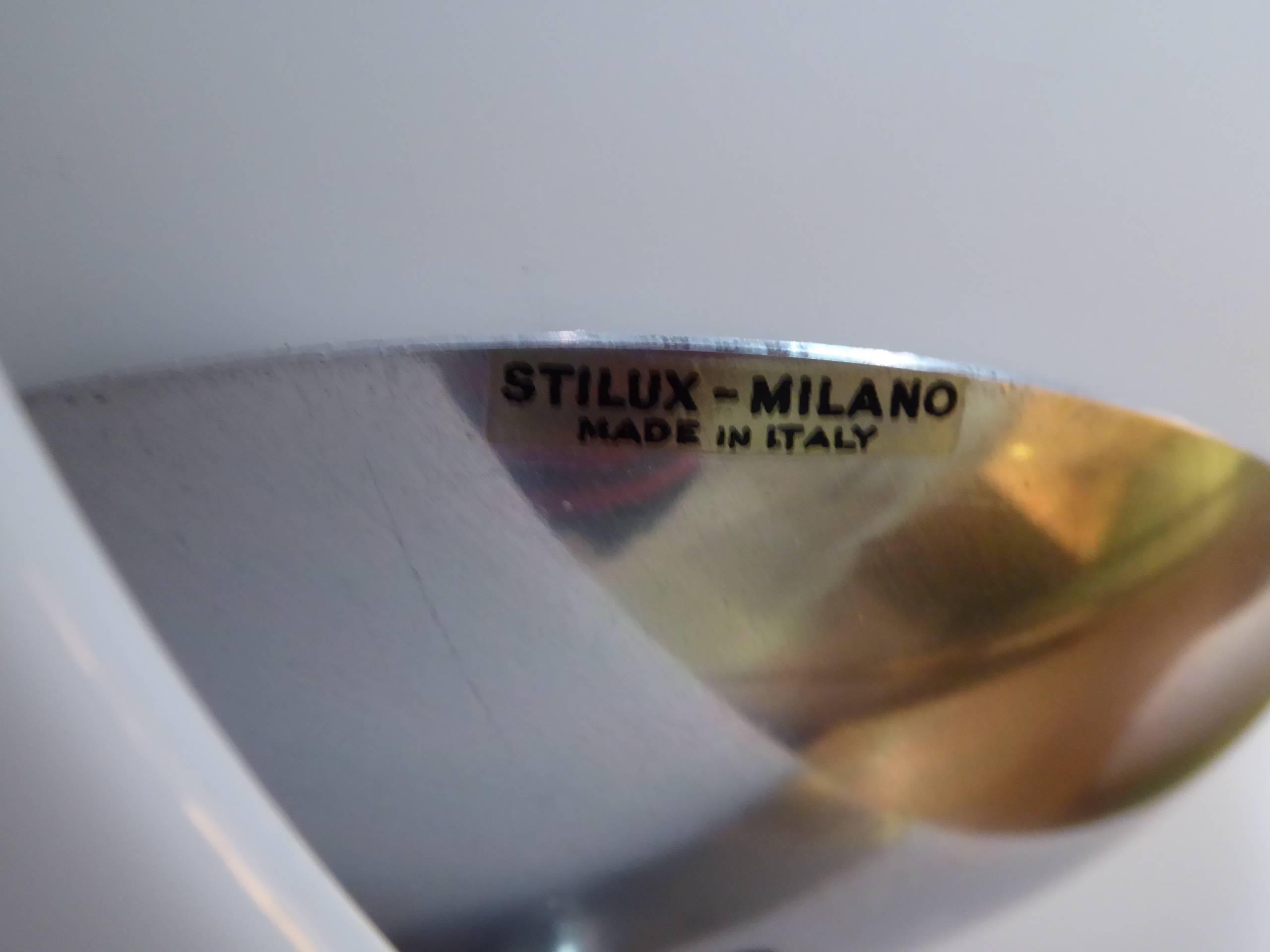 Pair of 1960s Stilux Milano Lucite Saturn Ring Satin Globe Sconces 2