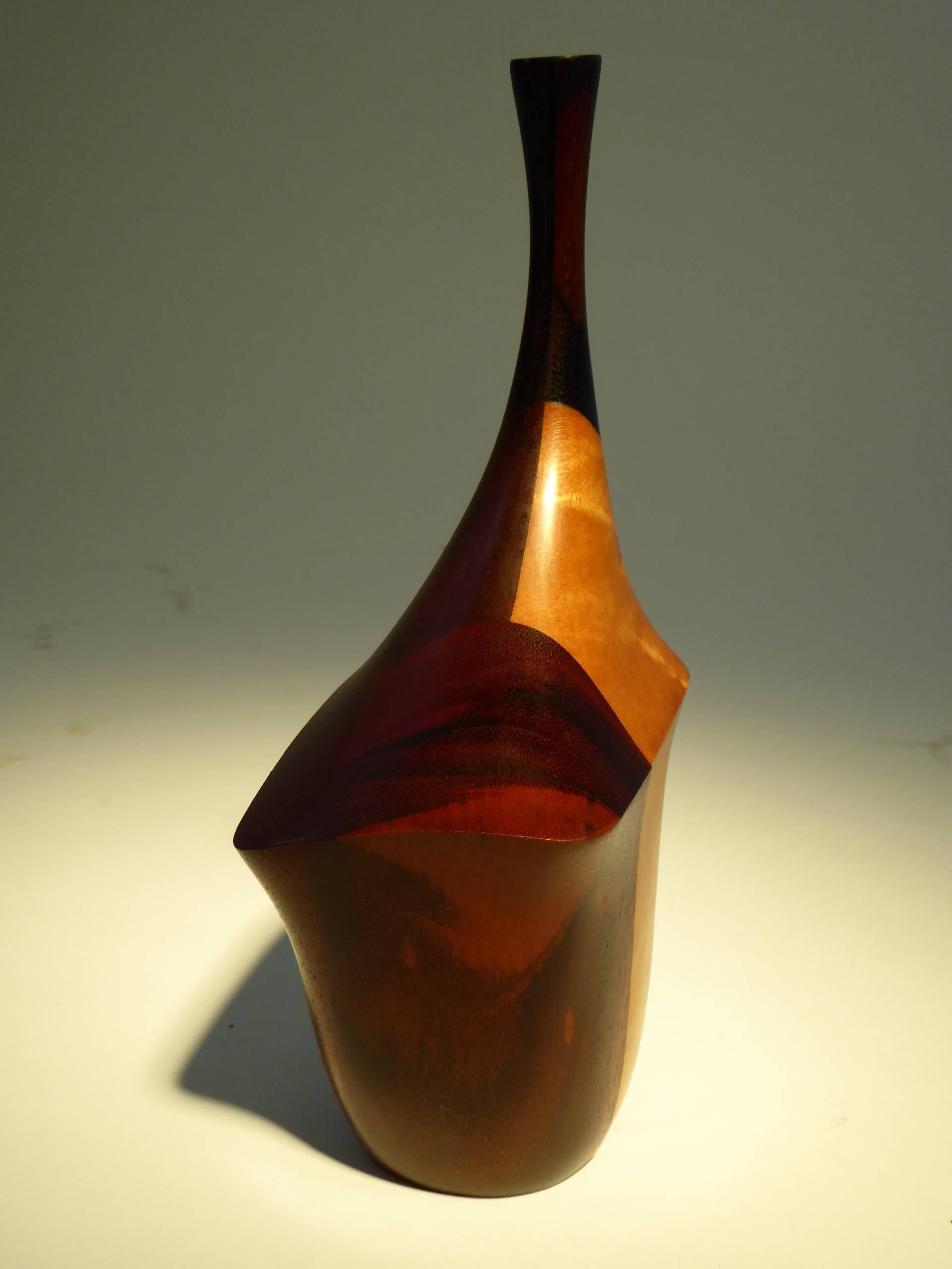 American 1973 Tom Tramel California Wood Artist Weedpot Vase