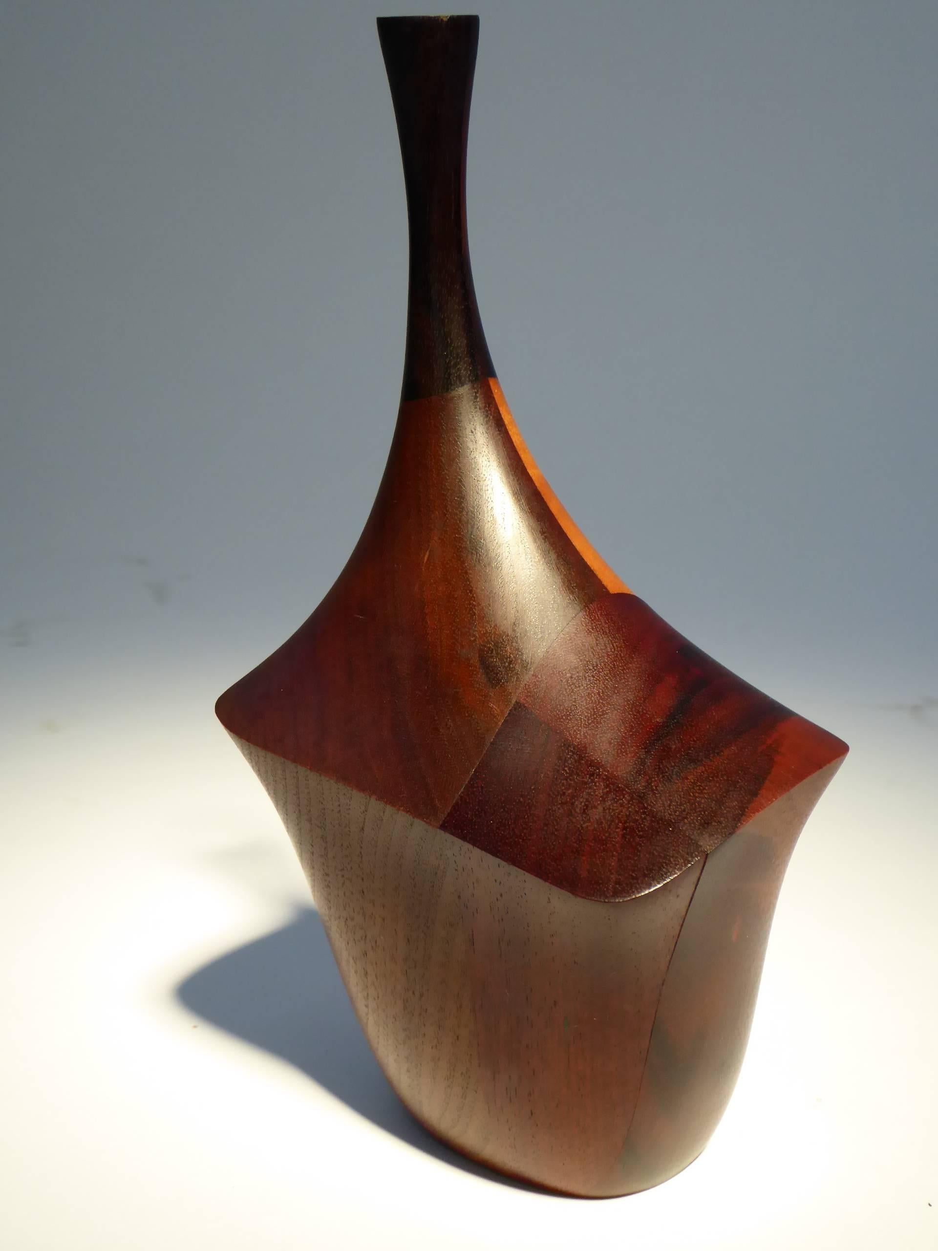 1973 Tom Tramel California Wood Artist Weedpot Vase 1
