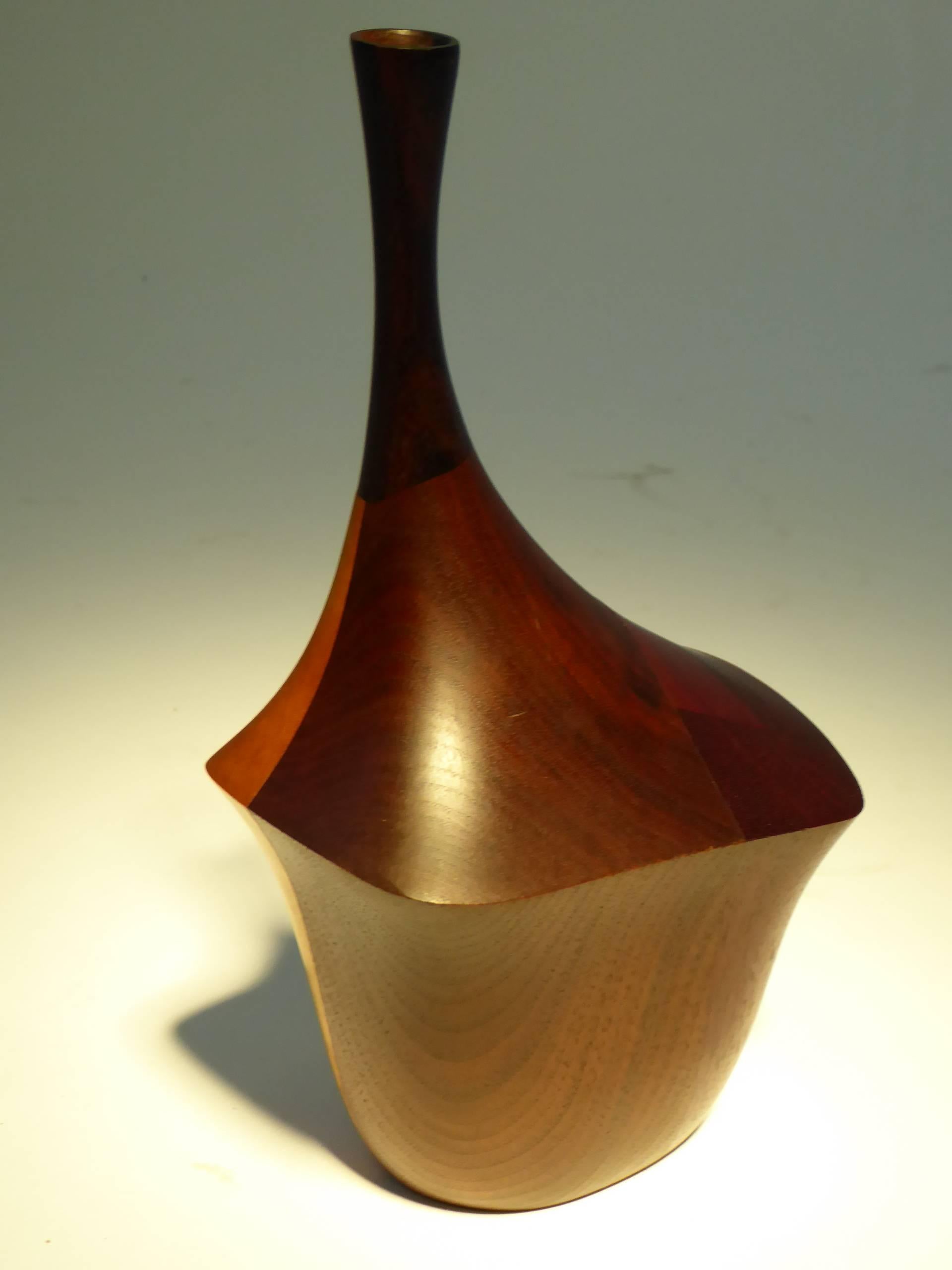 Late 20th Century 1973 Tom Tramel California Wood Artist Weedpot Vase