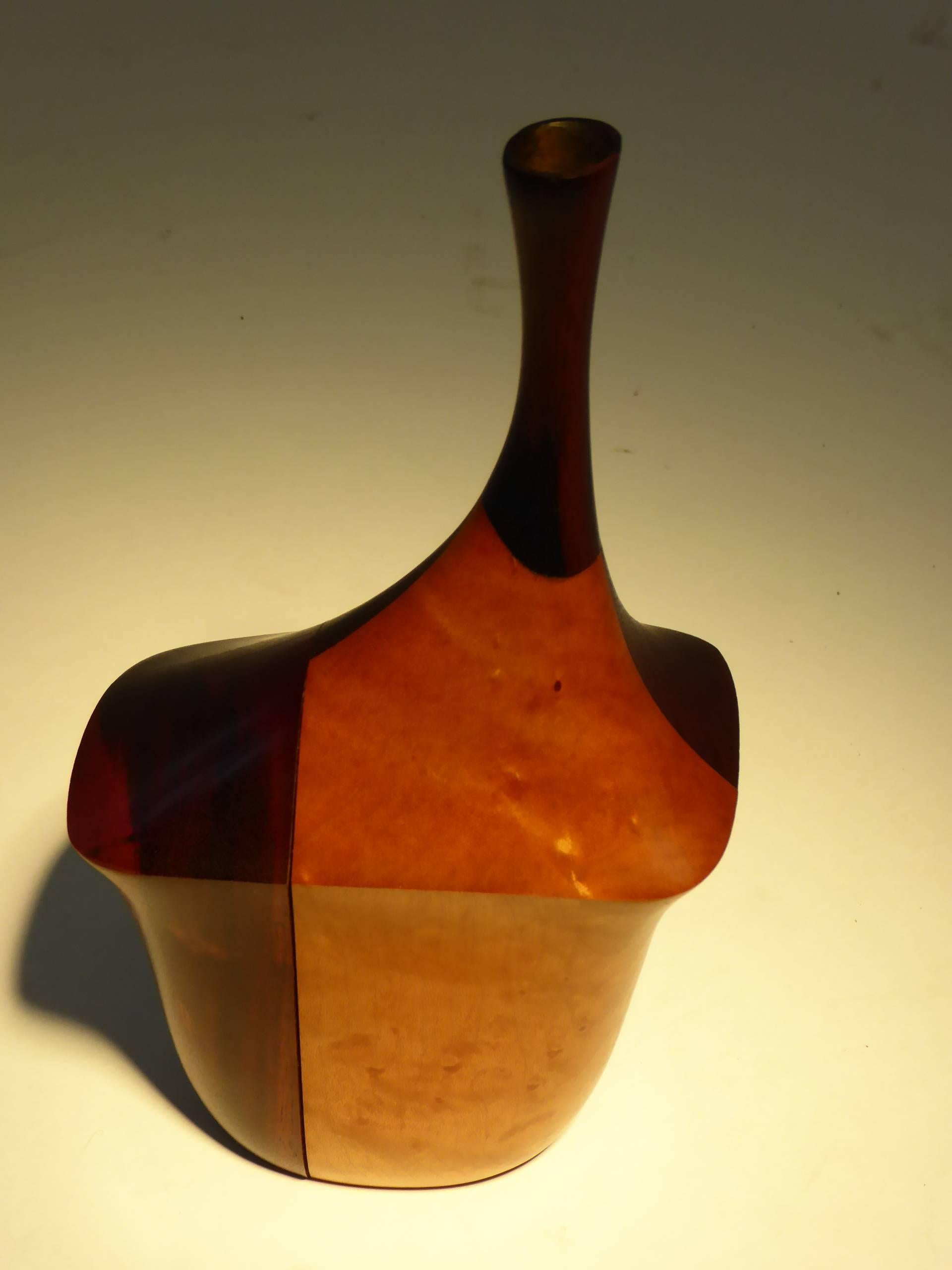 1973 Tom Tramel California Wood Artist Weedpot Vase 3