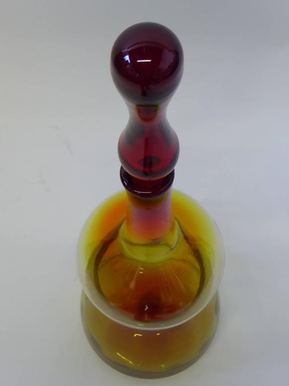 1960s Tall Blenko Floor Decanter by Joel Myers For Sale at 1stDibs