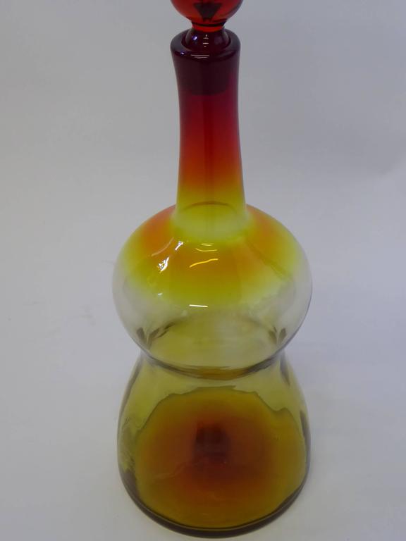 1960s Tall Blenko Floor Decanter by Joel Myers For Sale at 1stDibs