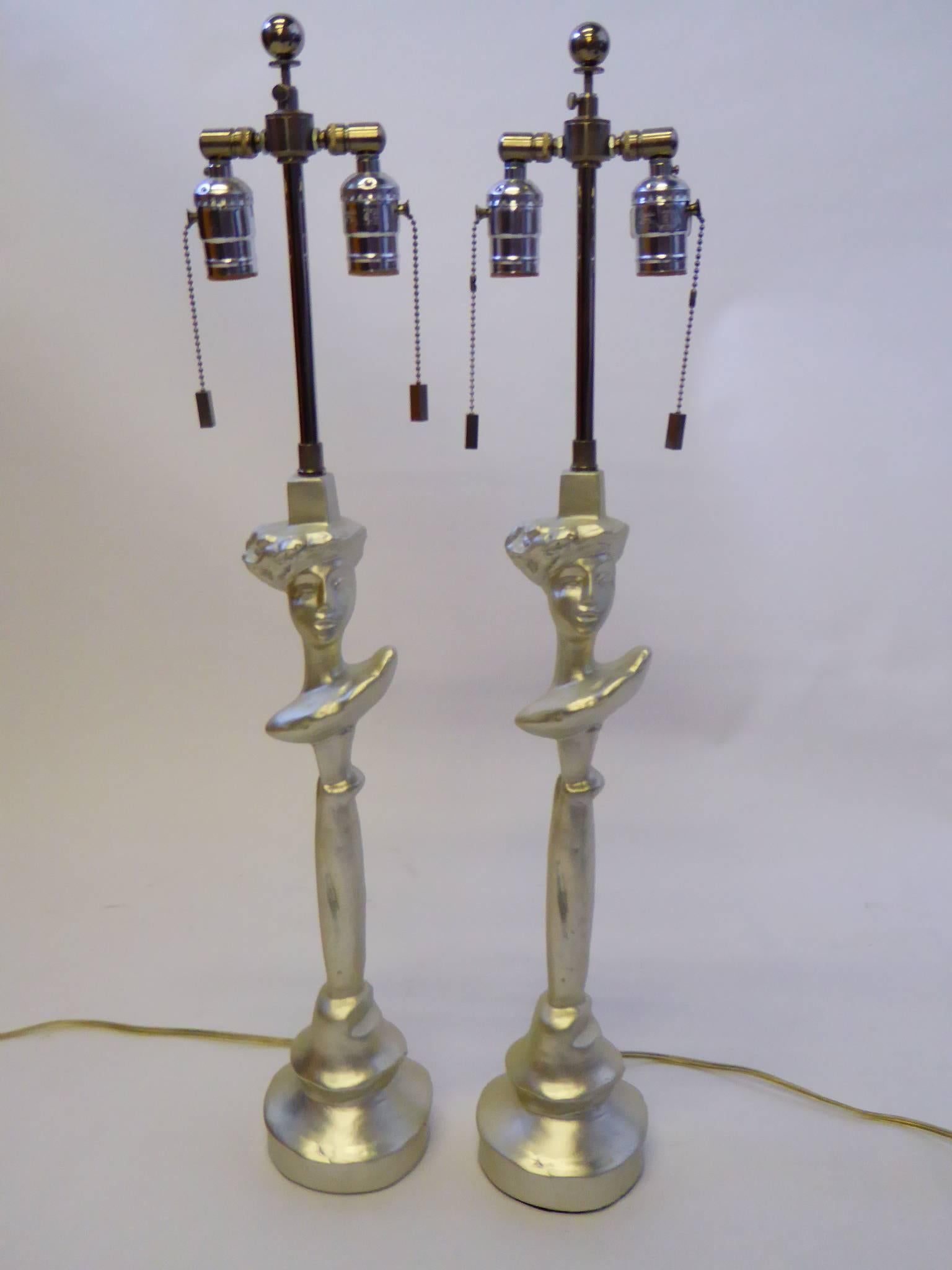 Late 20th Century Sirmos Masque Table Lamps Giacometti Design