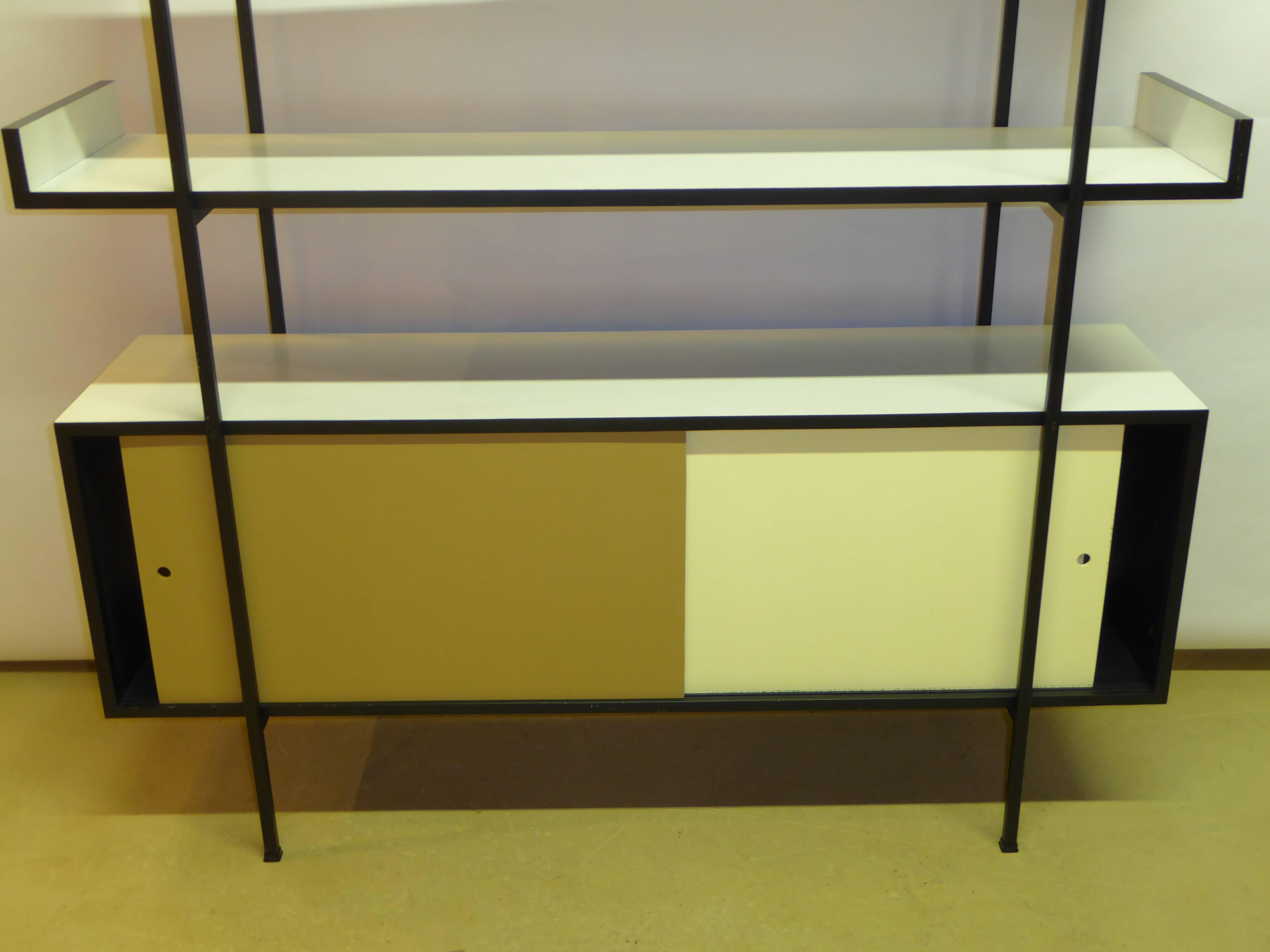 American 1950s Credenza Shelves Room Divider in the Manner of Paul McCobb