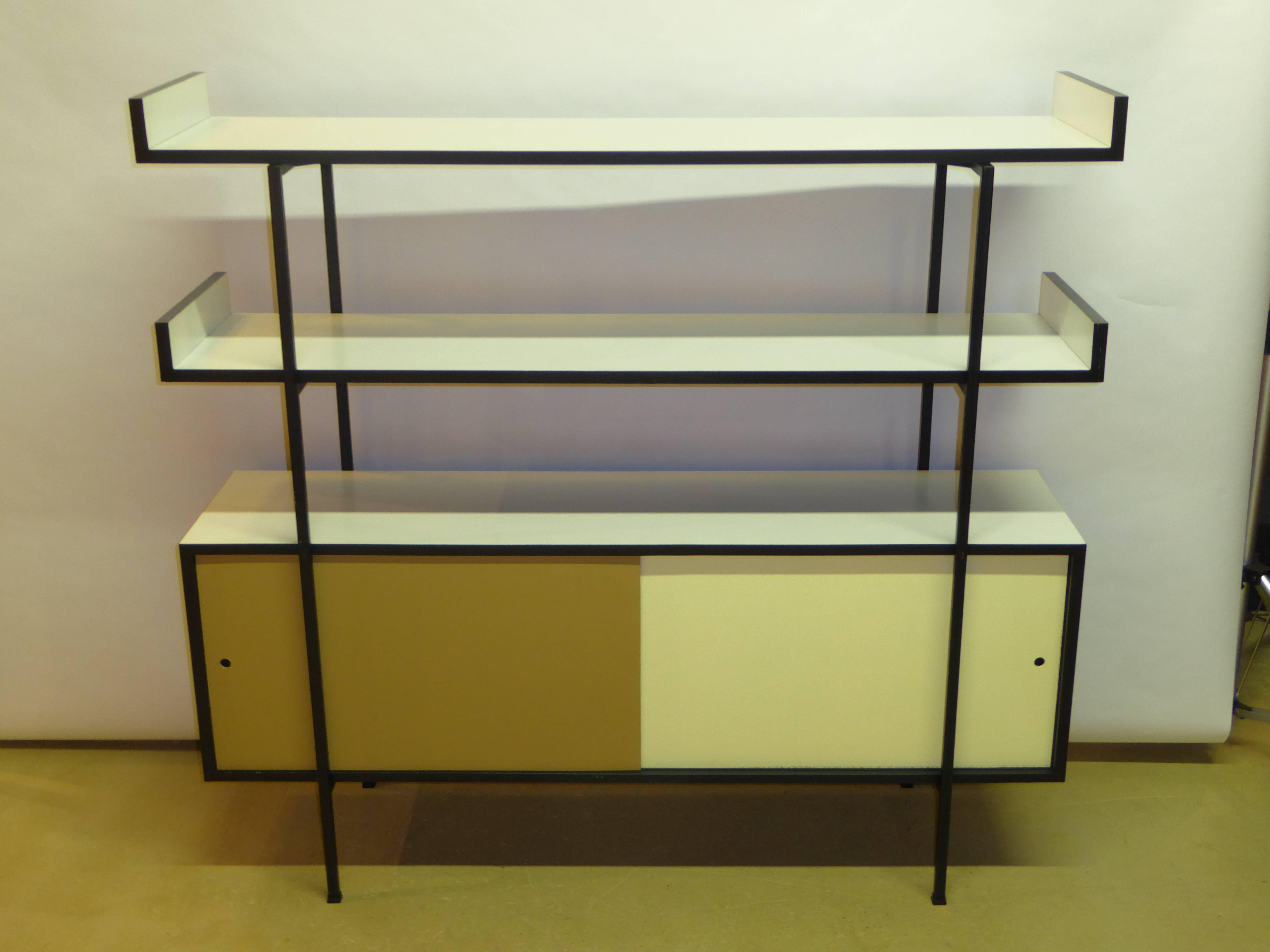 Mid-Century Modern 1950s Credenza Shelves Room Divider in the Manner of Paul McCobb