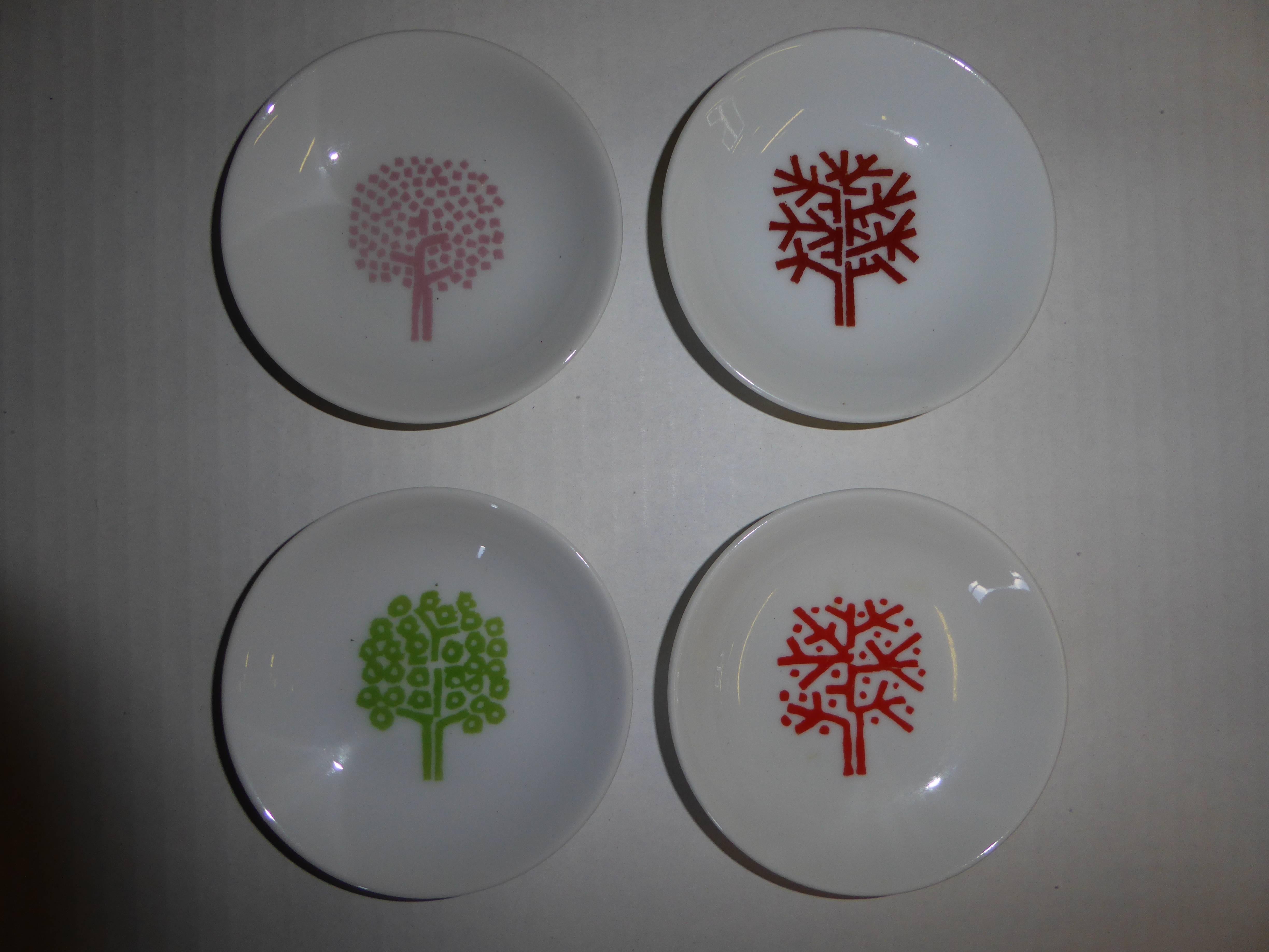 American 14 Four Seasons Restaurant Porcelain Dish Ashtrays