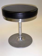 Mid-Century Carib Leather Swivel Stool by Ilmari Tapiovaara Finland