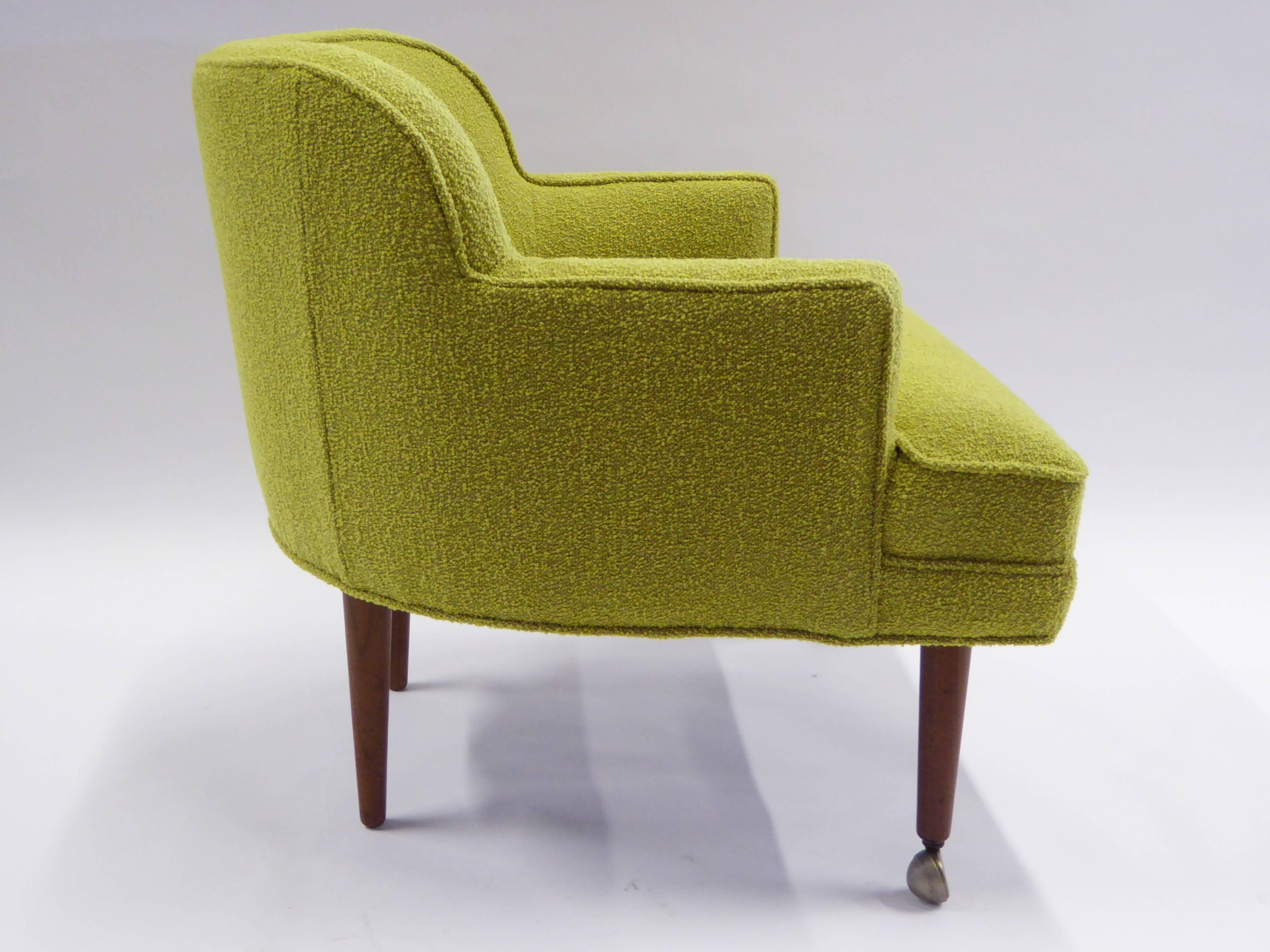 Upholstery 1950s Orla Molgaard Nielsen Style Boucle Upholstered Armchair