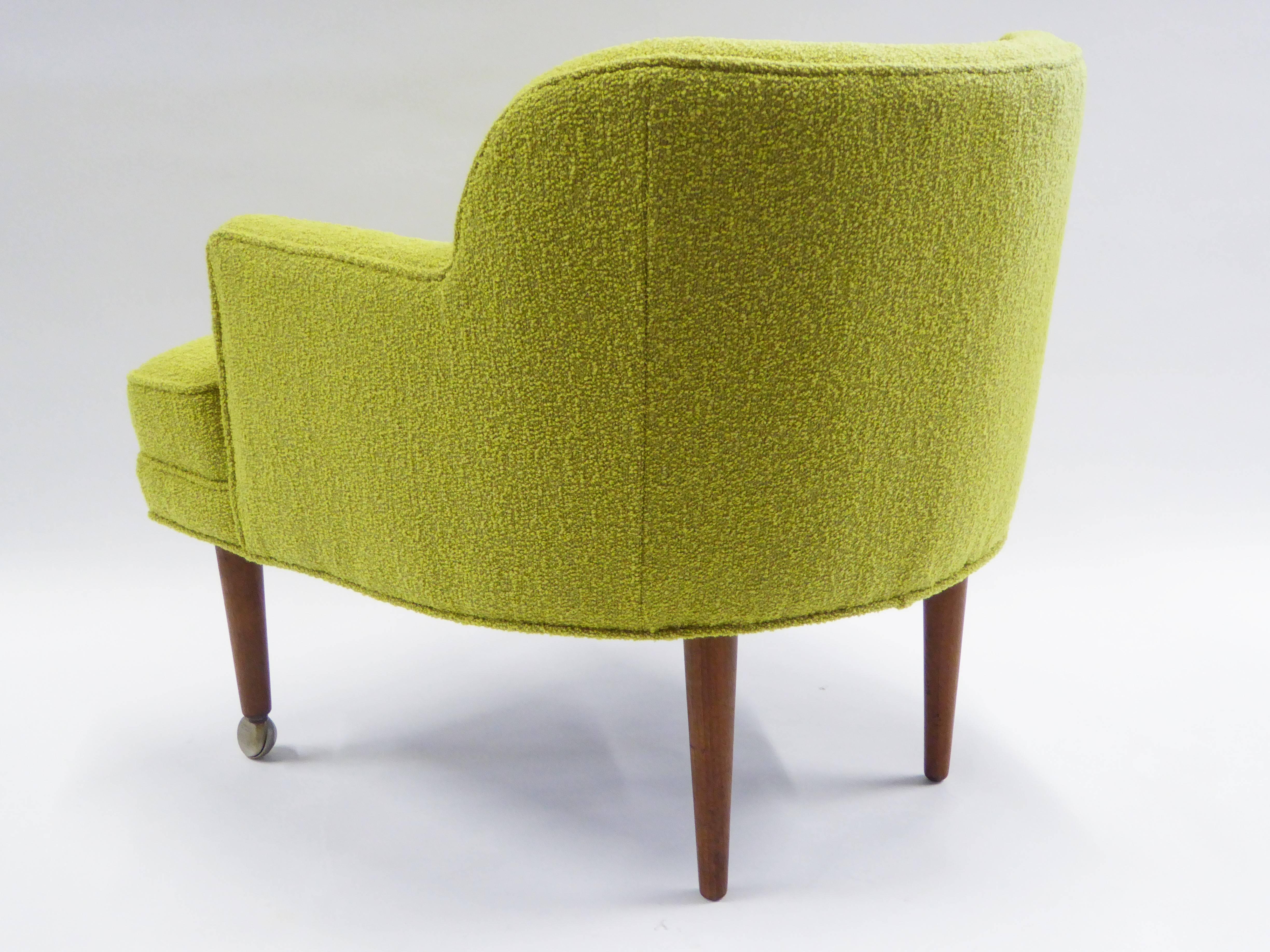 Danish 1950s Orla Molgaard Nielsen Style Boucle Upholstered Armchair