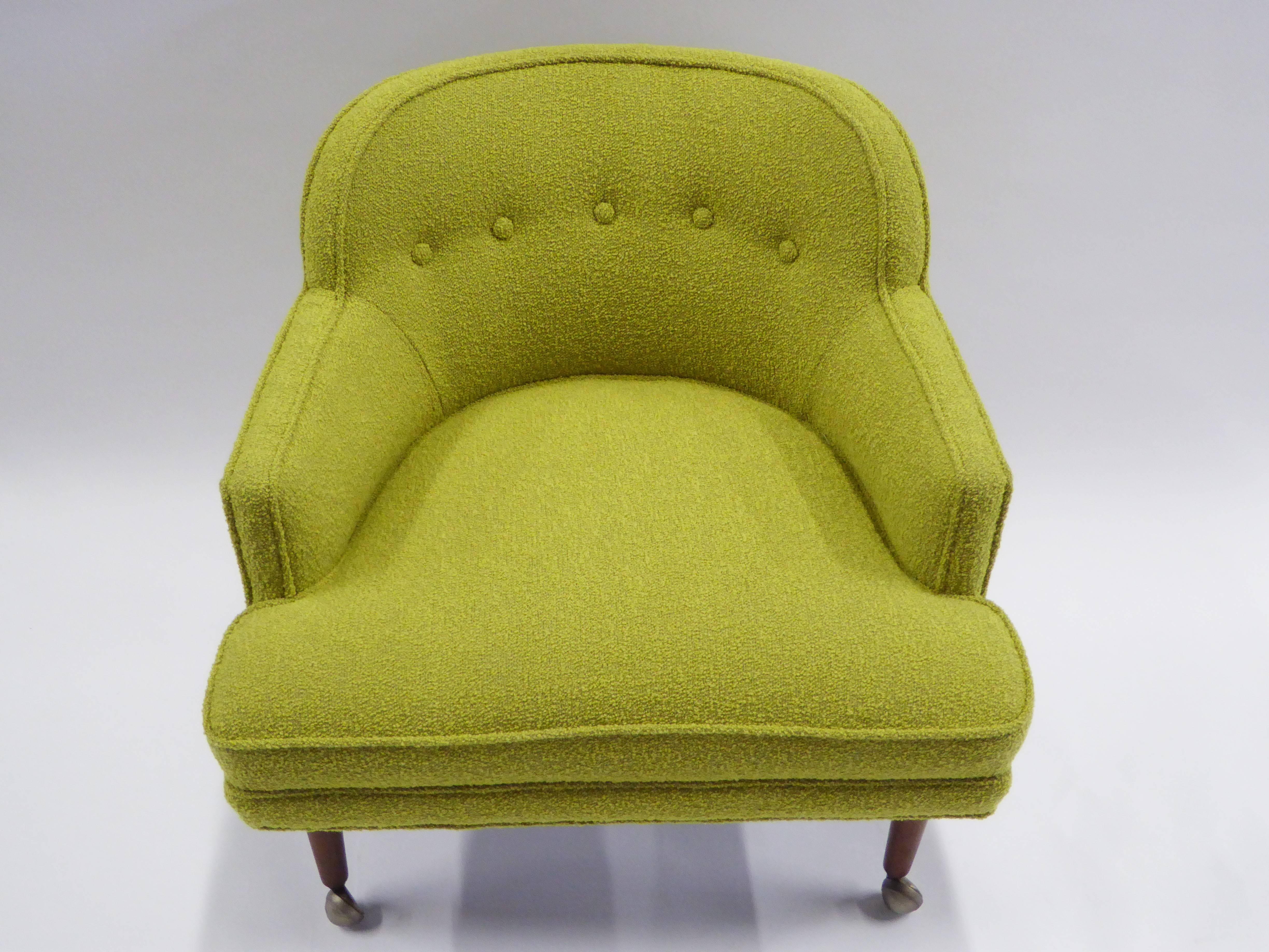 1950s Orla Molgaard Nielsen Style Boucle Upholstered Armchair 1