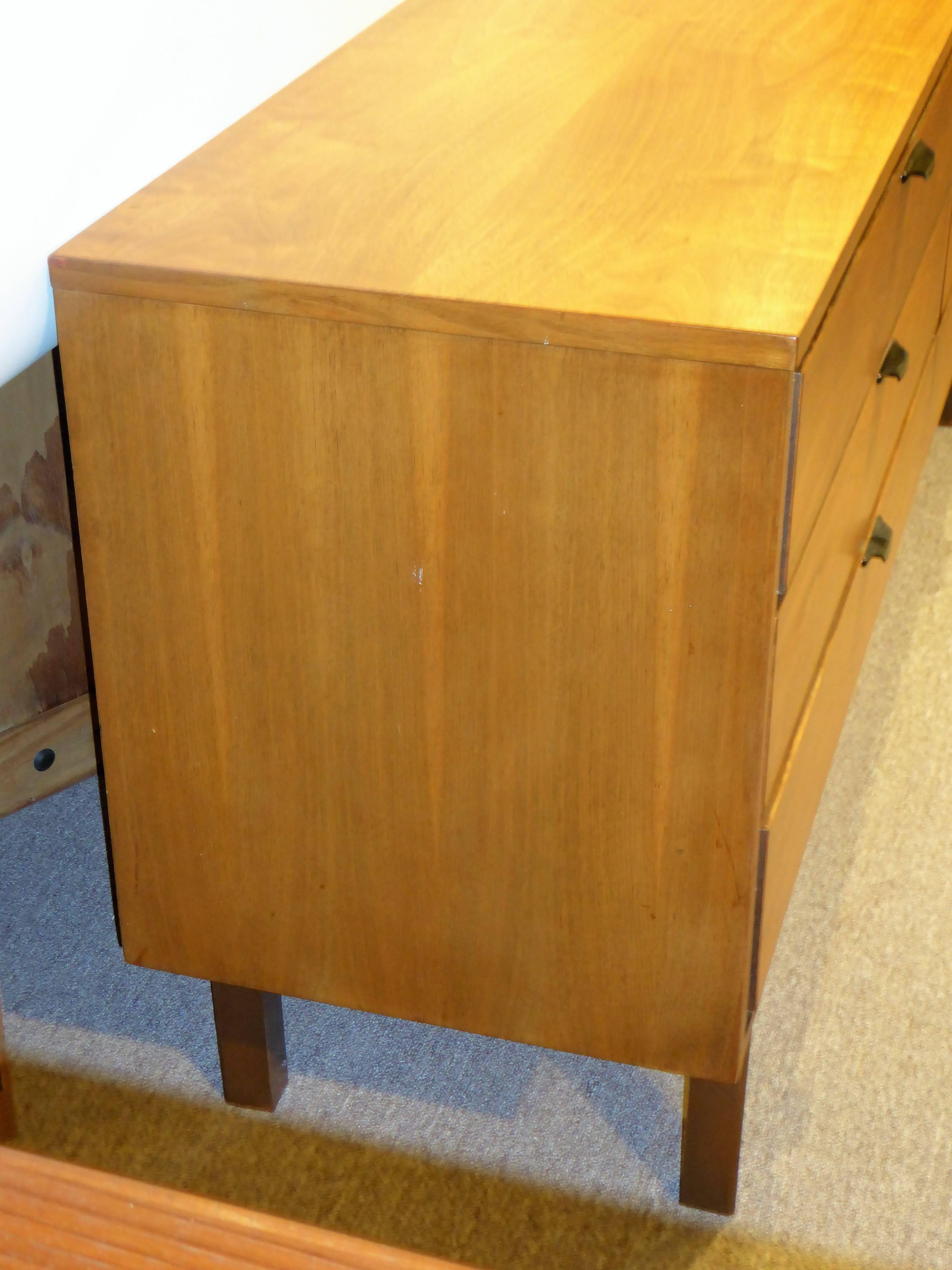 1950s Mid-Century Modern Minimalist Walnut Dresser 1