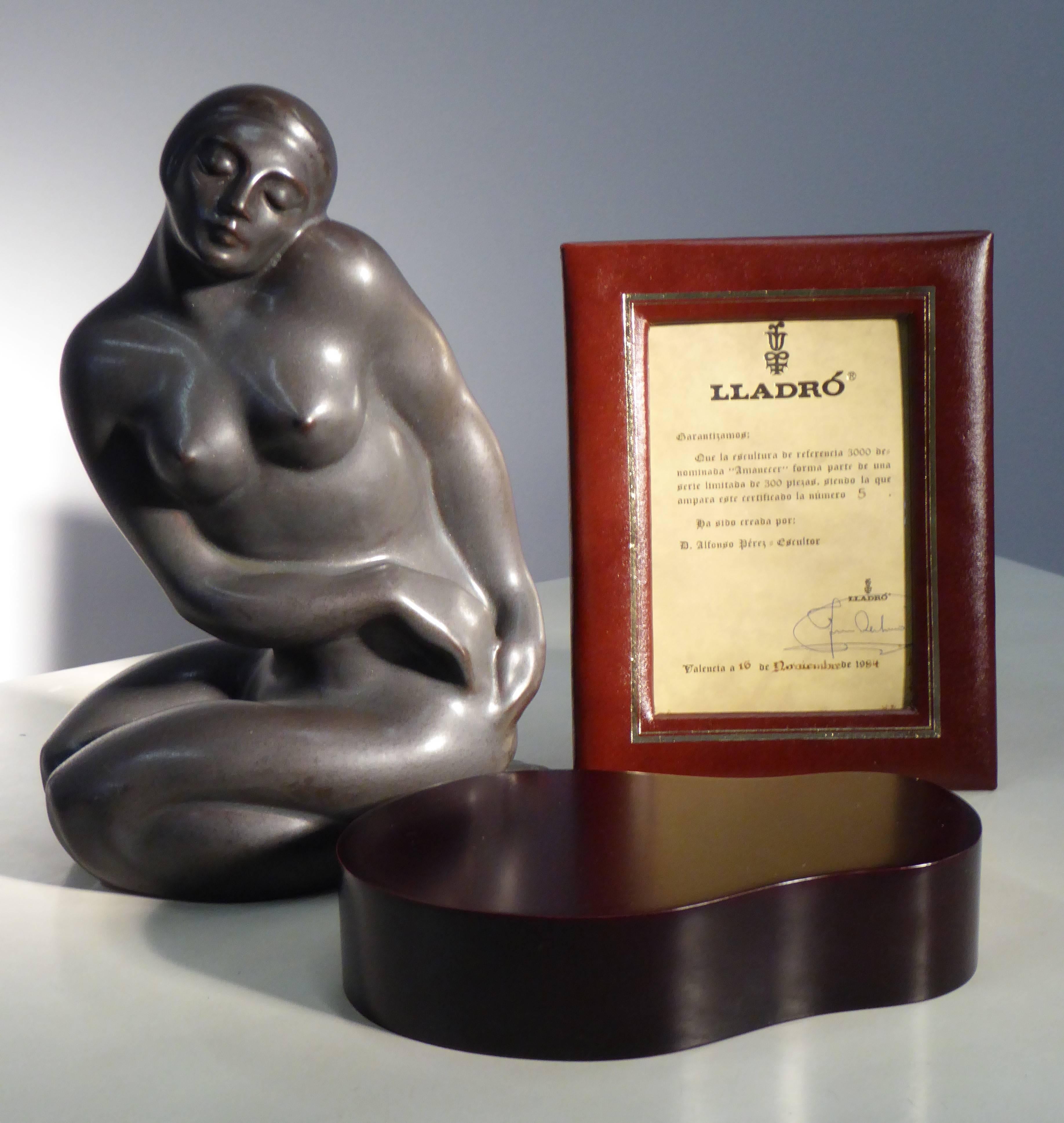 Spanish Lladro Gres Nude Amanecer Retired Limited Edition 1982 Alfonso Perez