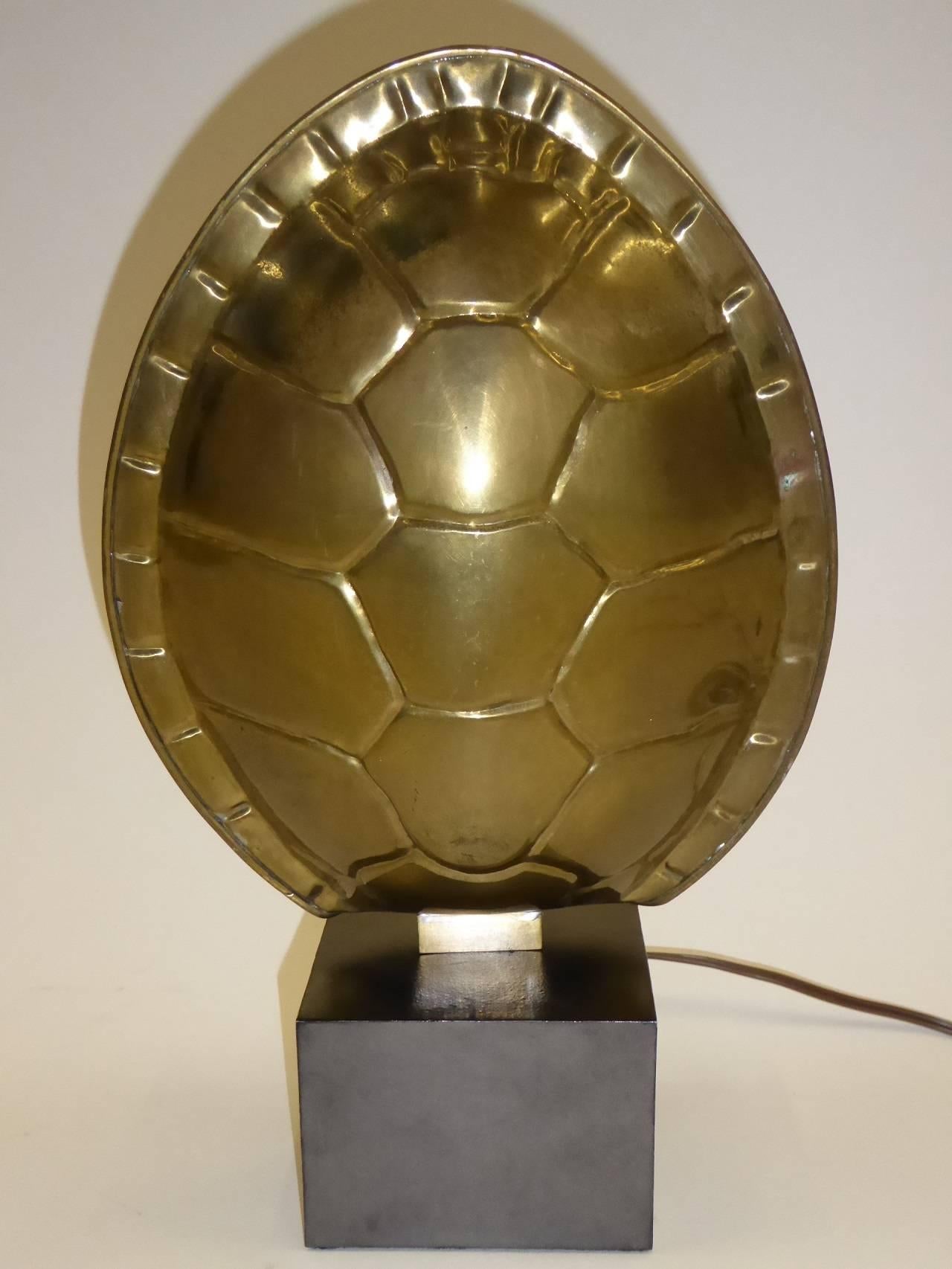 Late 20th Century 1970s Chapman Brass Tortoise Shell Lamp