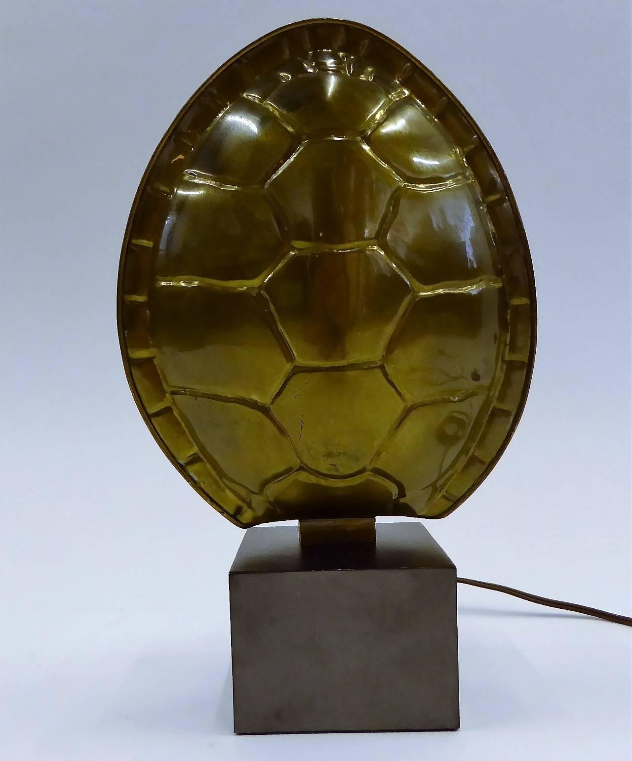 glass turtle shell lamp
