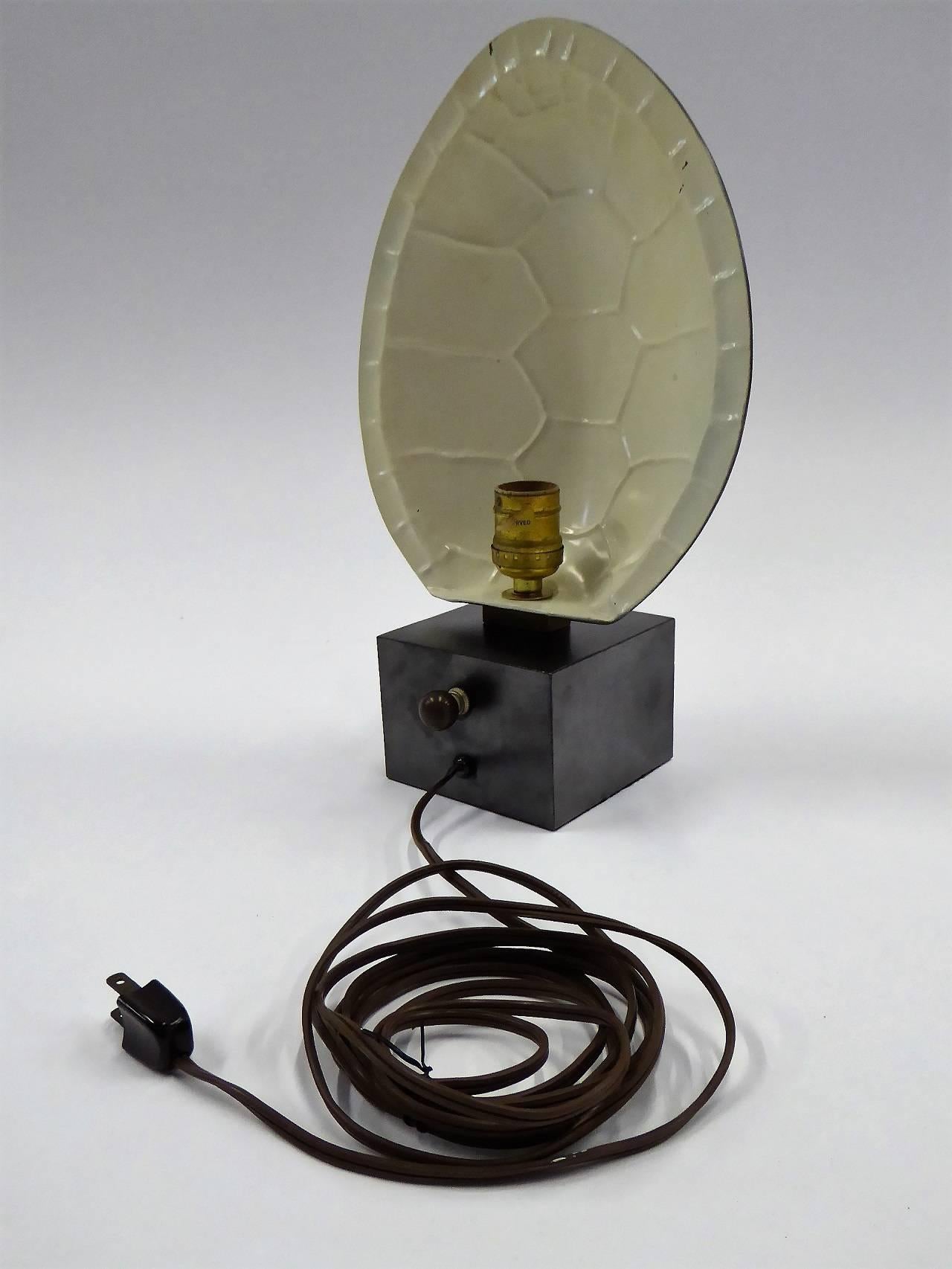 American 1970s Chapman Brass Tortoise Shell Lamp