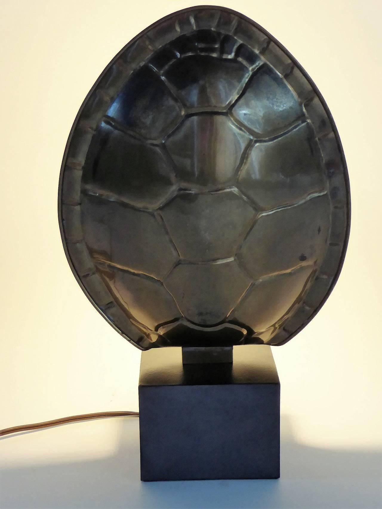 1970s Chapman Brass Tortoise Shell Lamp 1