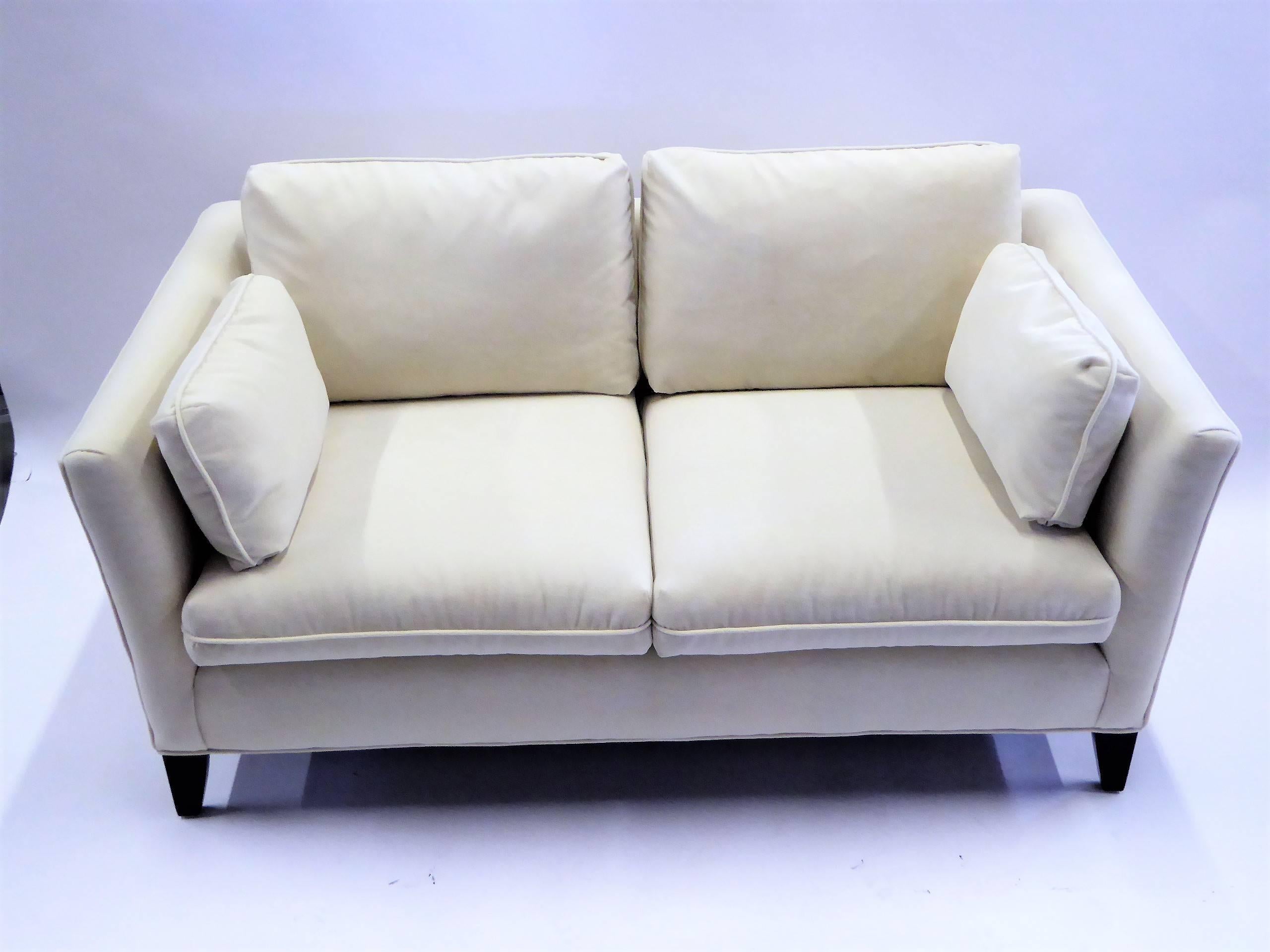 Smart 1960s Alexvale Mid-Century Modern Tuxedo Loveseat In Excellent Condition In Miami, FL