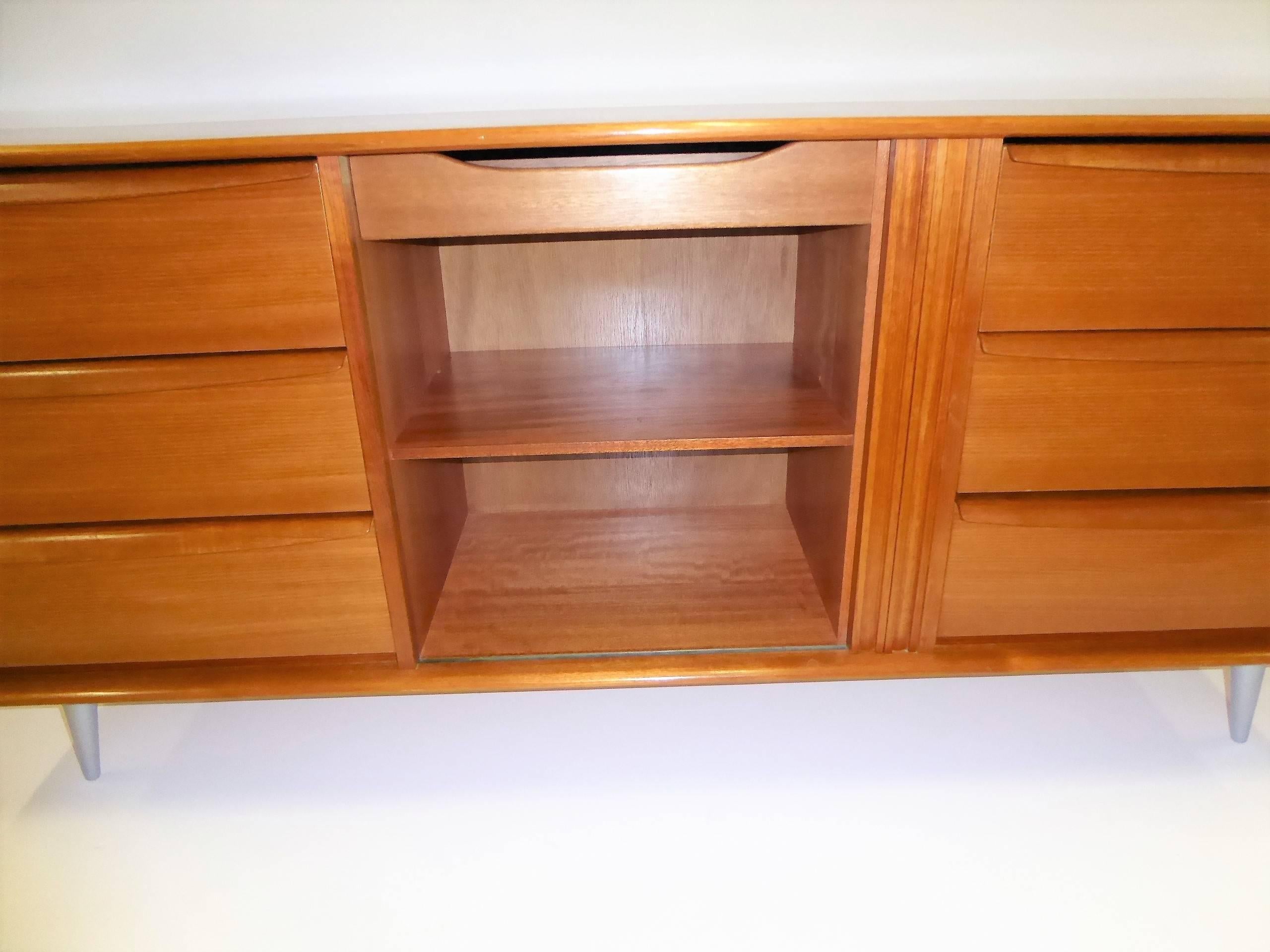 Late 20th Century 1970s Fine Danish Teak Sideboard Credenza