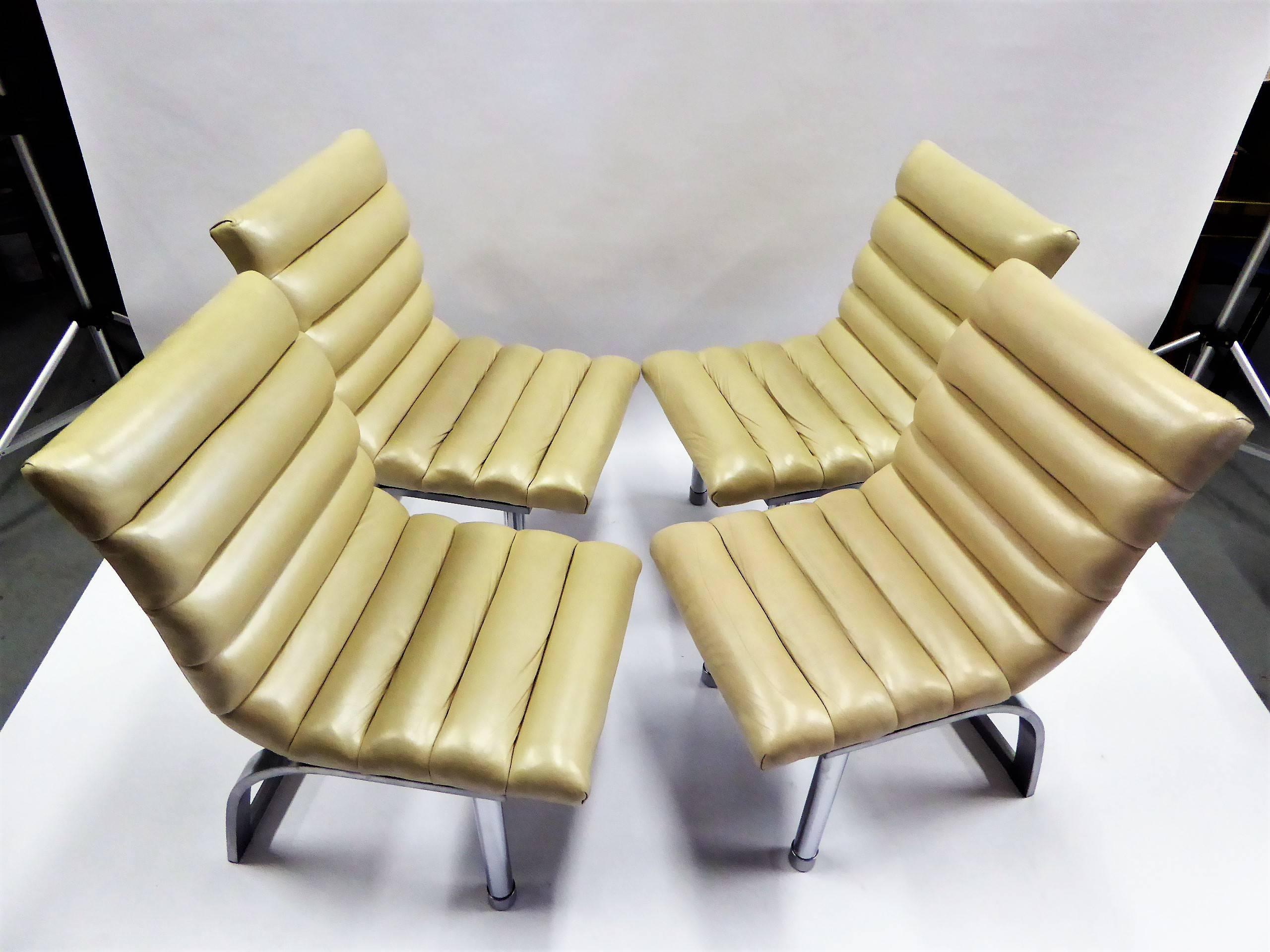 Eight Jay Spectre 1980s Eclipse Dining Chairs in Leather 1