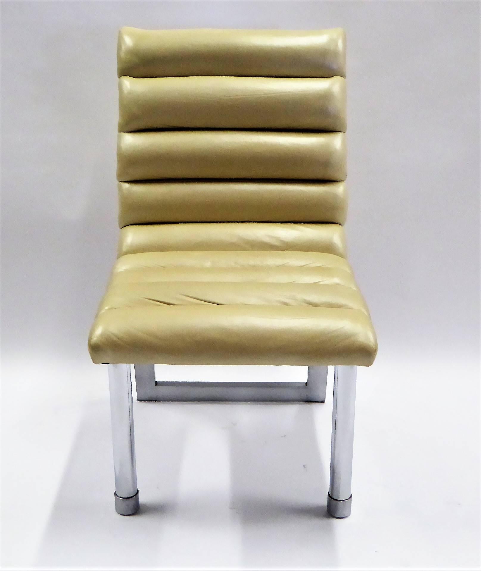 Eight Jay Spectre 1980s Eclipse Dining Chairs in Leather In Good Condition In Miami, FL