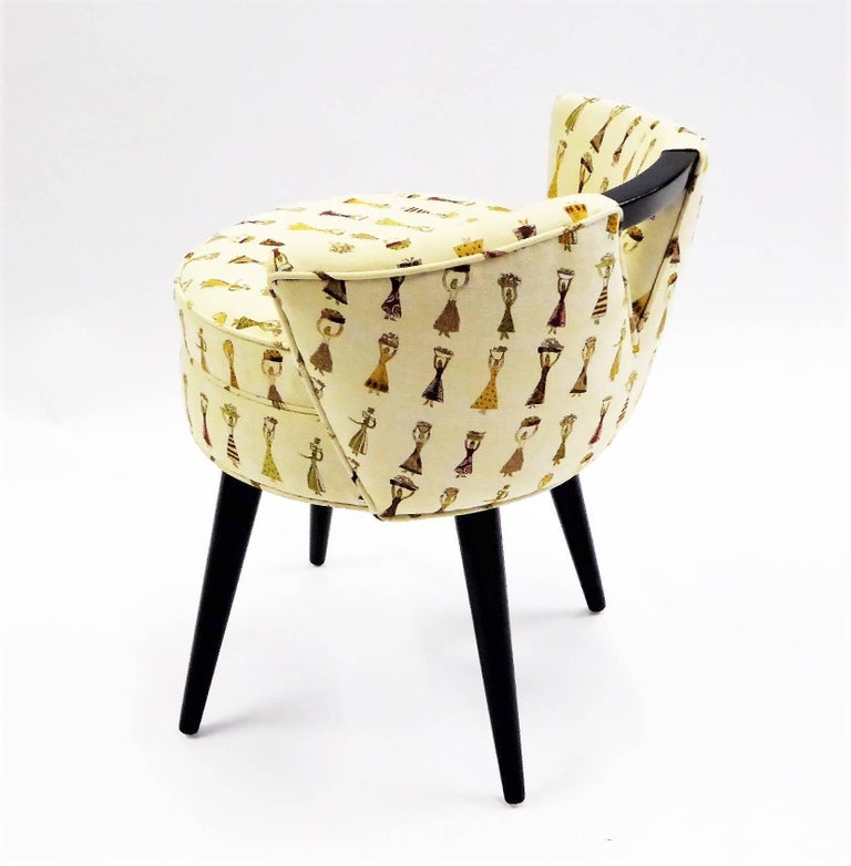 Paul Frankl 1940s Modern Swivel Stool for Johnson Furniture at 1stDibs