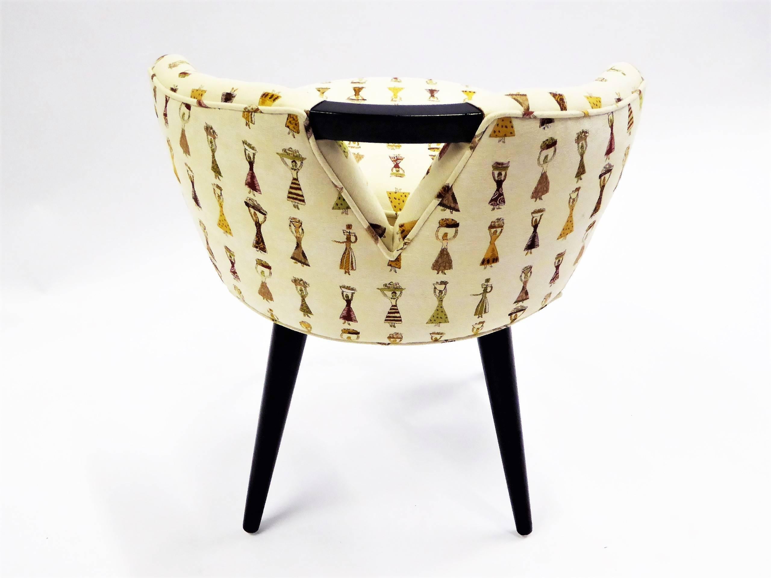American Paul Frankl 1940s Modern Swivel Stool for Johnson Furniture