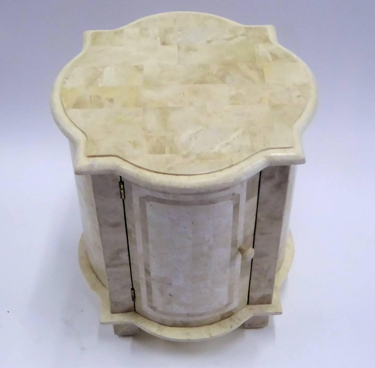 Modern Tesselated Stone Nightstand End Table Marquis Collection of Beverly Hills