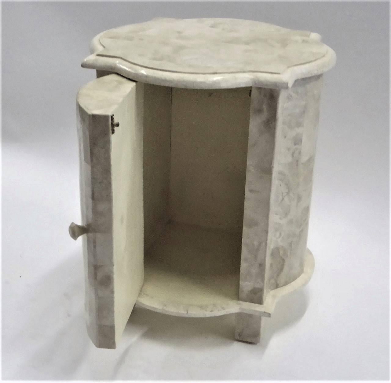 American Tesselated Stone Nightstand End Table Marquis Collection of Beverly Hills