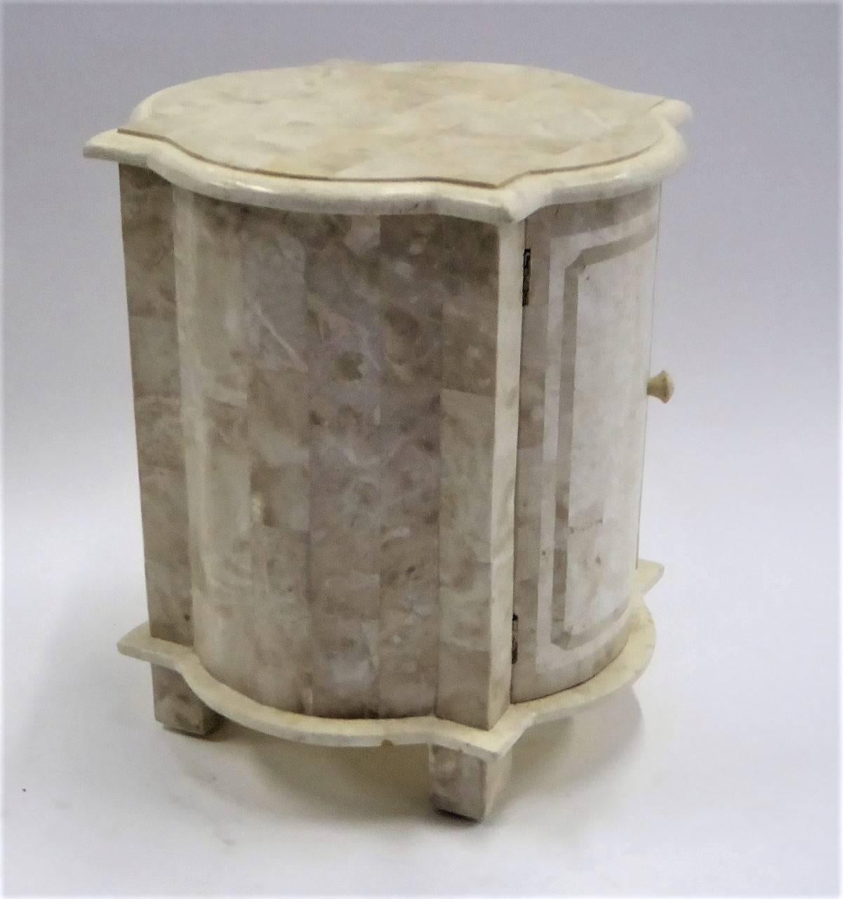 Tesselated Stone Nightstand End Table Marquis Collection of Beverly Hills In Excellent Condition In Miami, FL
